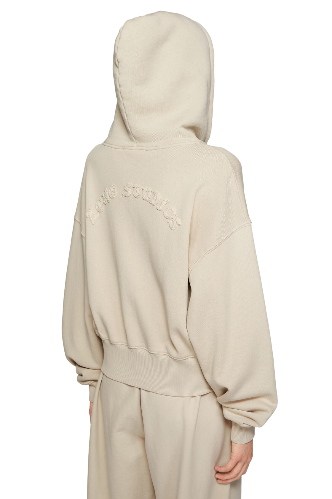 Acne Hooded Zipper Sweater Hettegenser Beige Grå - modostore.no