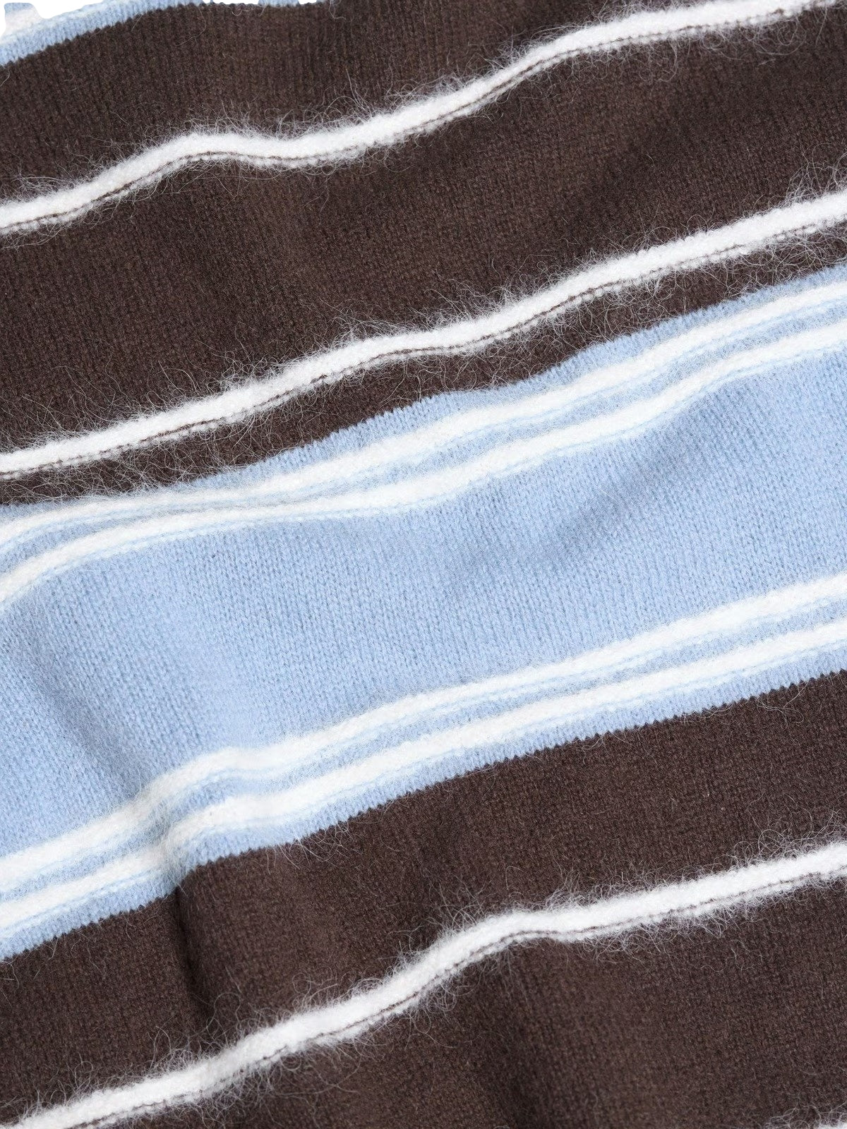 Holzweiler WOOL STRIPE CREW Genser Lyseblå Striper - modostore.no