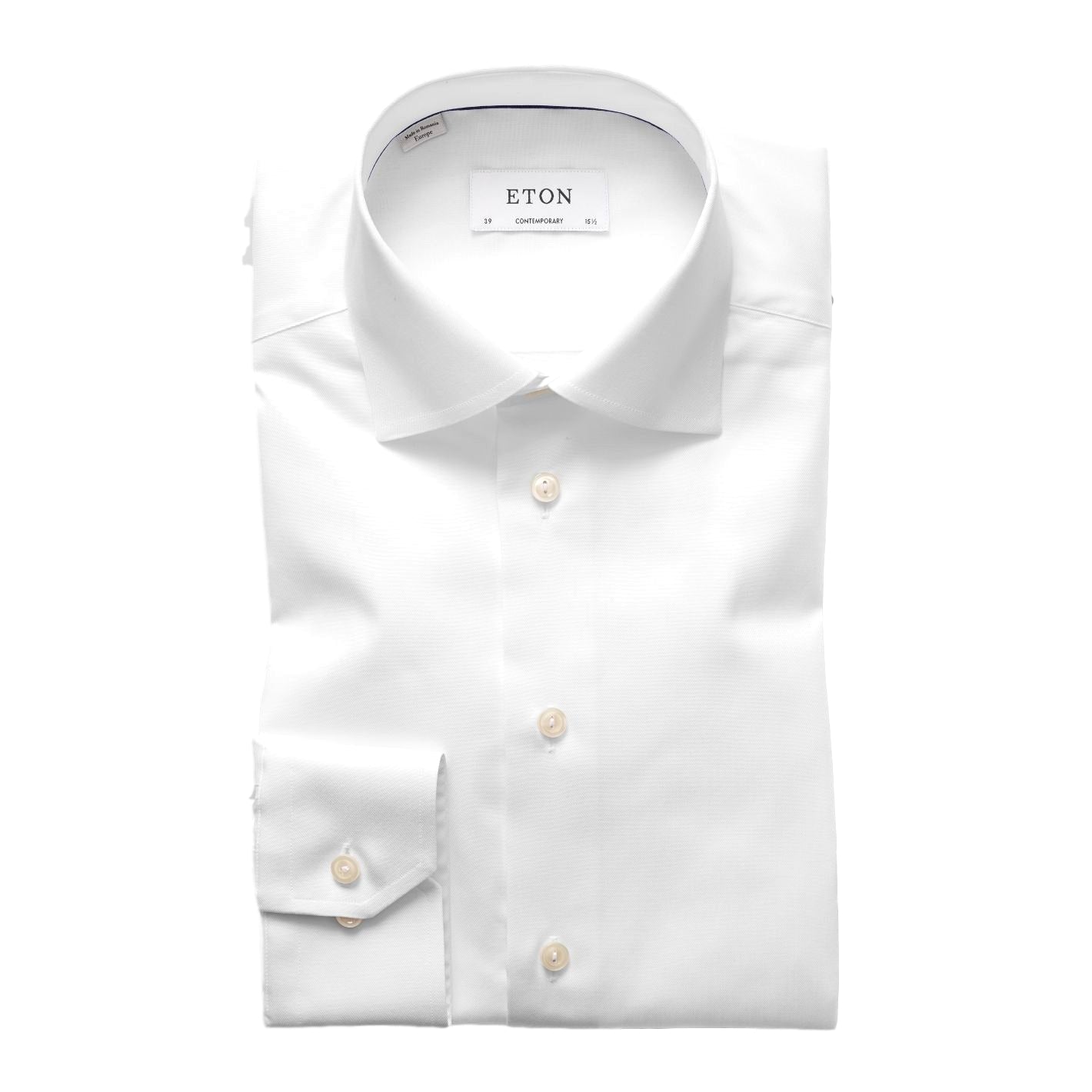 Eton 3000 Contemporary White Signature Twill Shirt Skjorte Hvit - modostore.no
