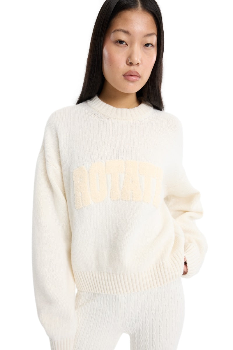 ROTATE Crewneck Sweater Genser Off-White