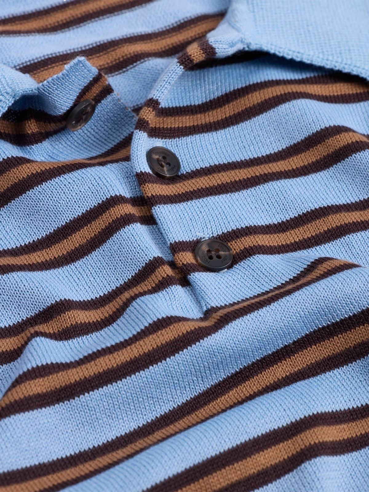 Holzweiler Florence Stripe Polo Genser Blå Mønster - modostore.no