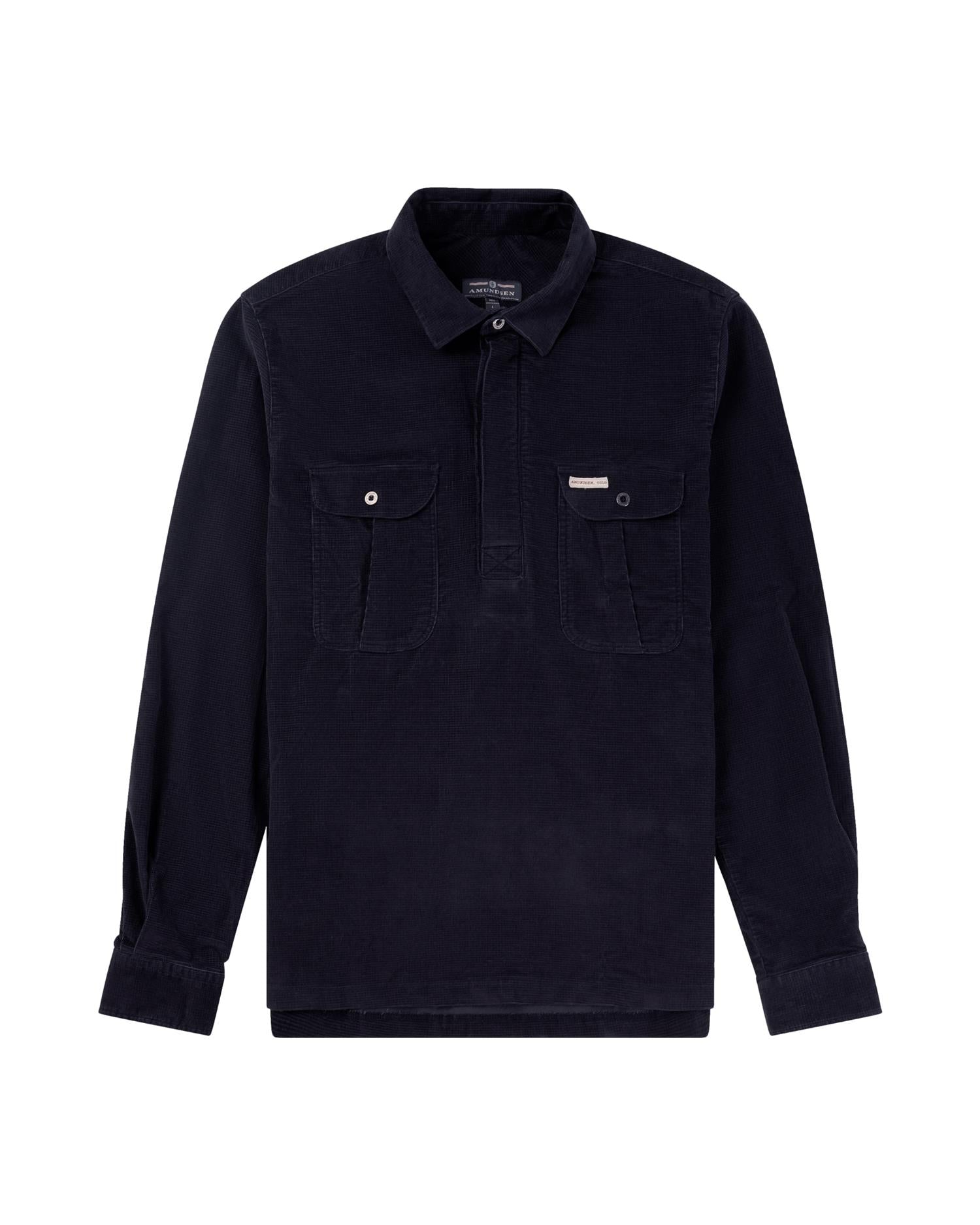 Amundsen Ranger Velvet Half-Zip Shirt Mens Skjorte Navy