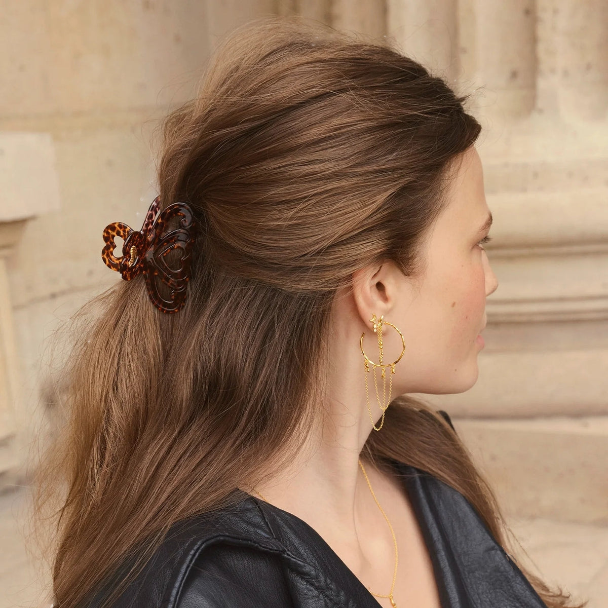 Maanesten Suyu Hair Claw Leopard Hårspenne Brun Mønster