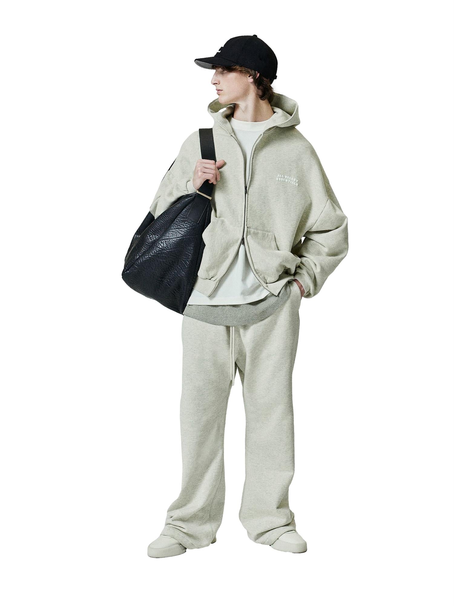 Fear of God Essentials 90S Full Zip Hoodie Hettegenser Lys Grå Melert