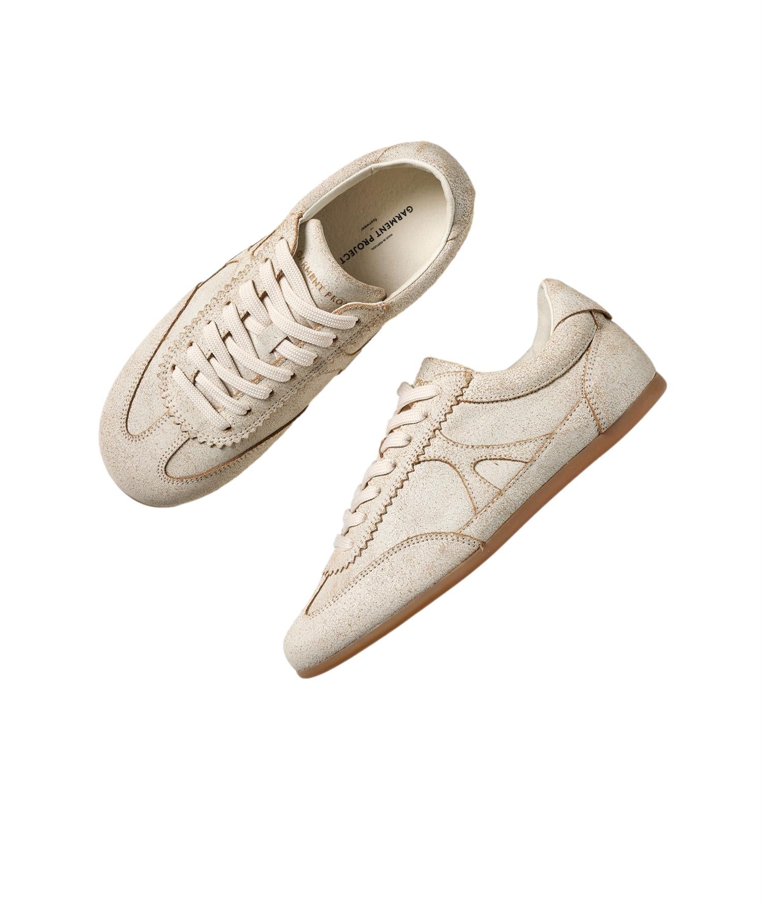 Garment Project Bea - Off-White Cracked Leather Sko Off-White