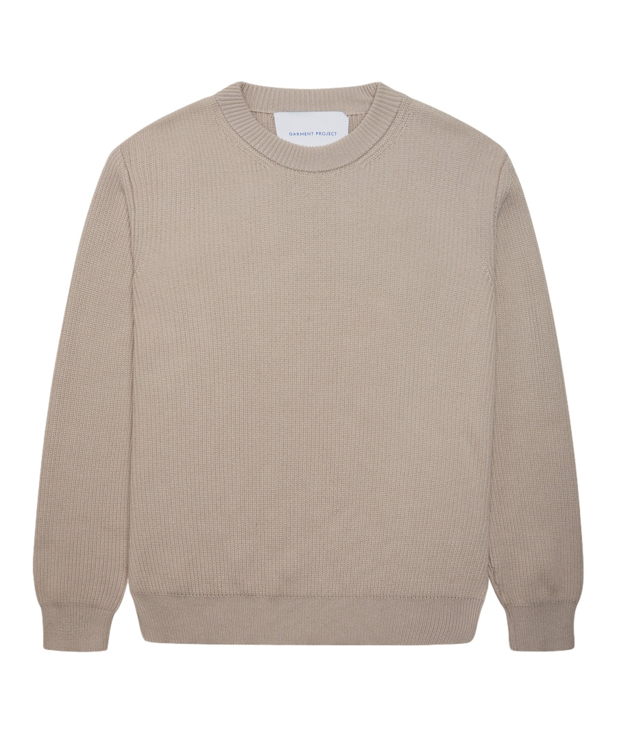 Garment Project Round Neck Knit Genser Lysegrå - modostore.no