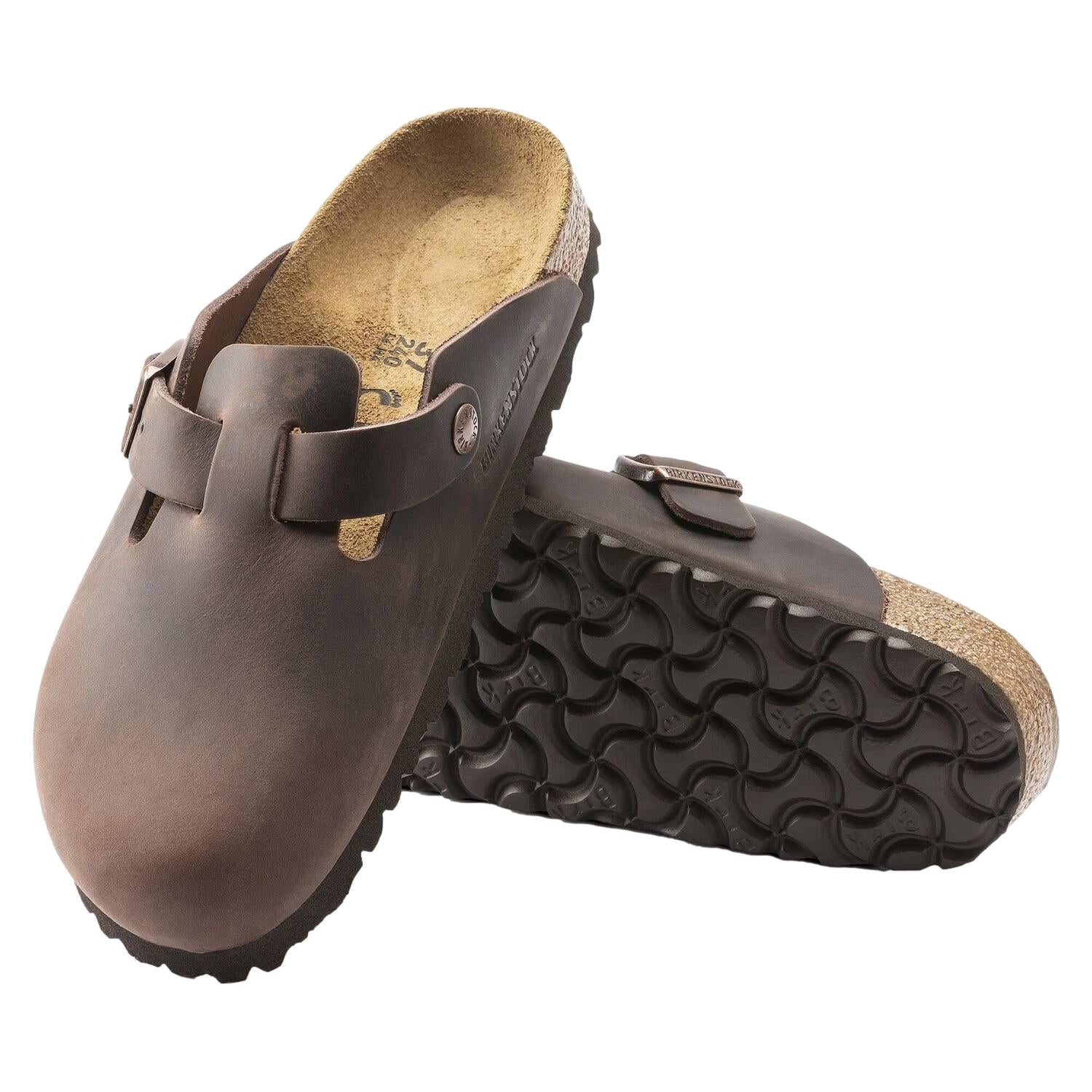 Birkenstock Boston Natural Leather Narrow Oiled Habana Sko Mørkebrun - modostore.no