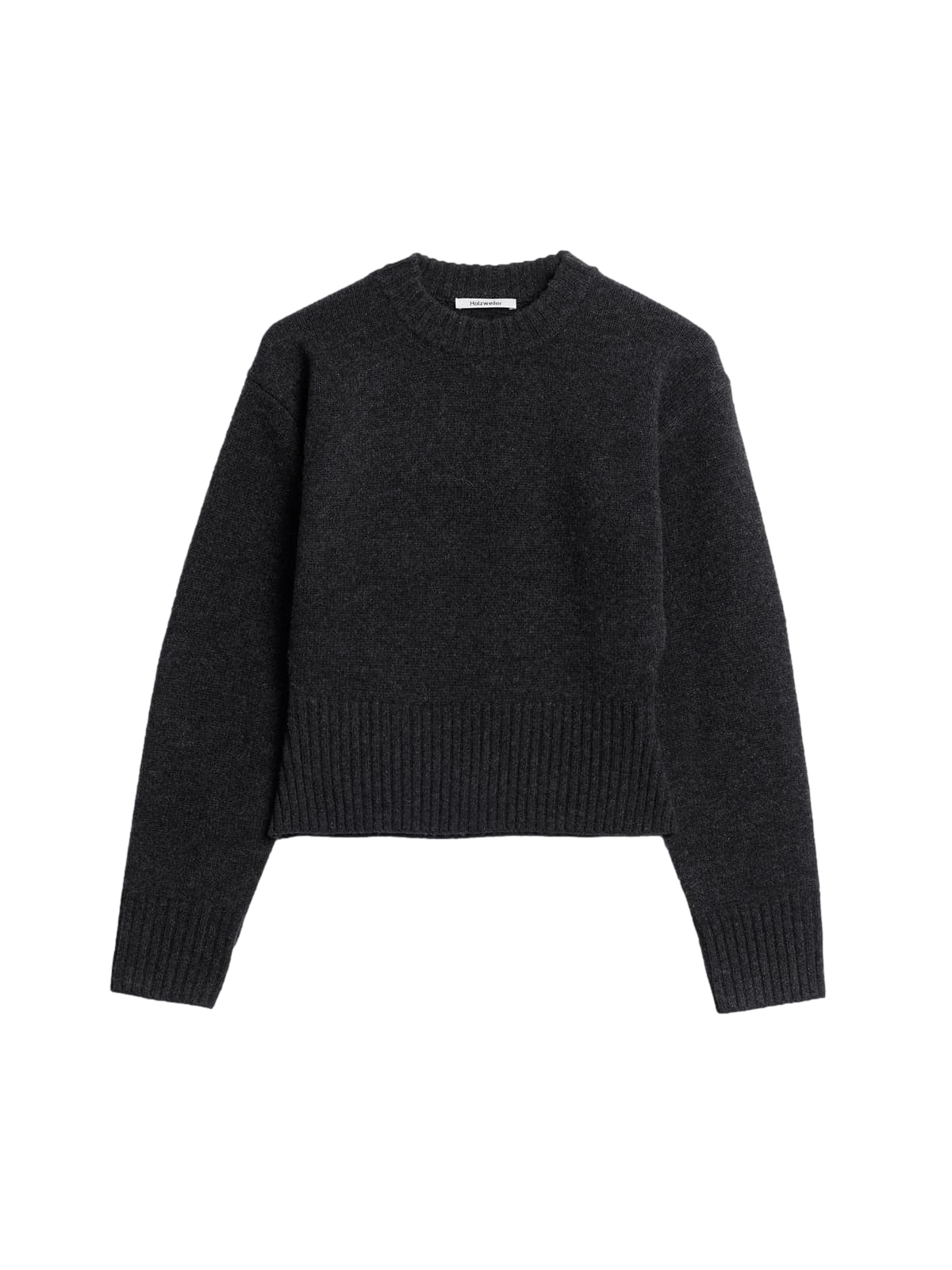 Holzweiler Julia Cropped Crewneck Genser Mørkegrå