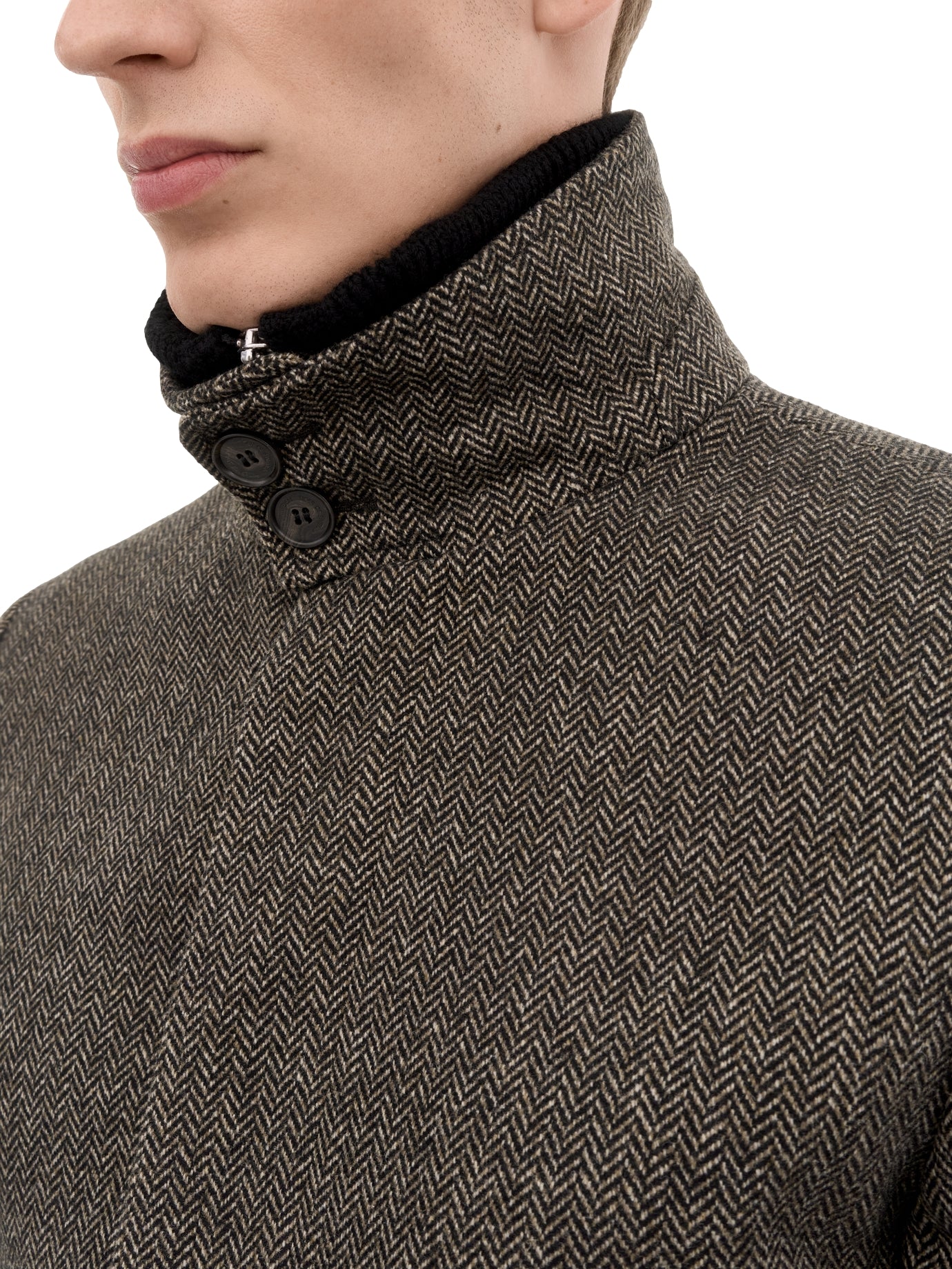 Tiger of Sweden Aleric Funnel Coat Brown Jakke Brun Mønster