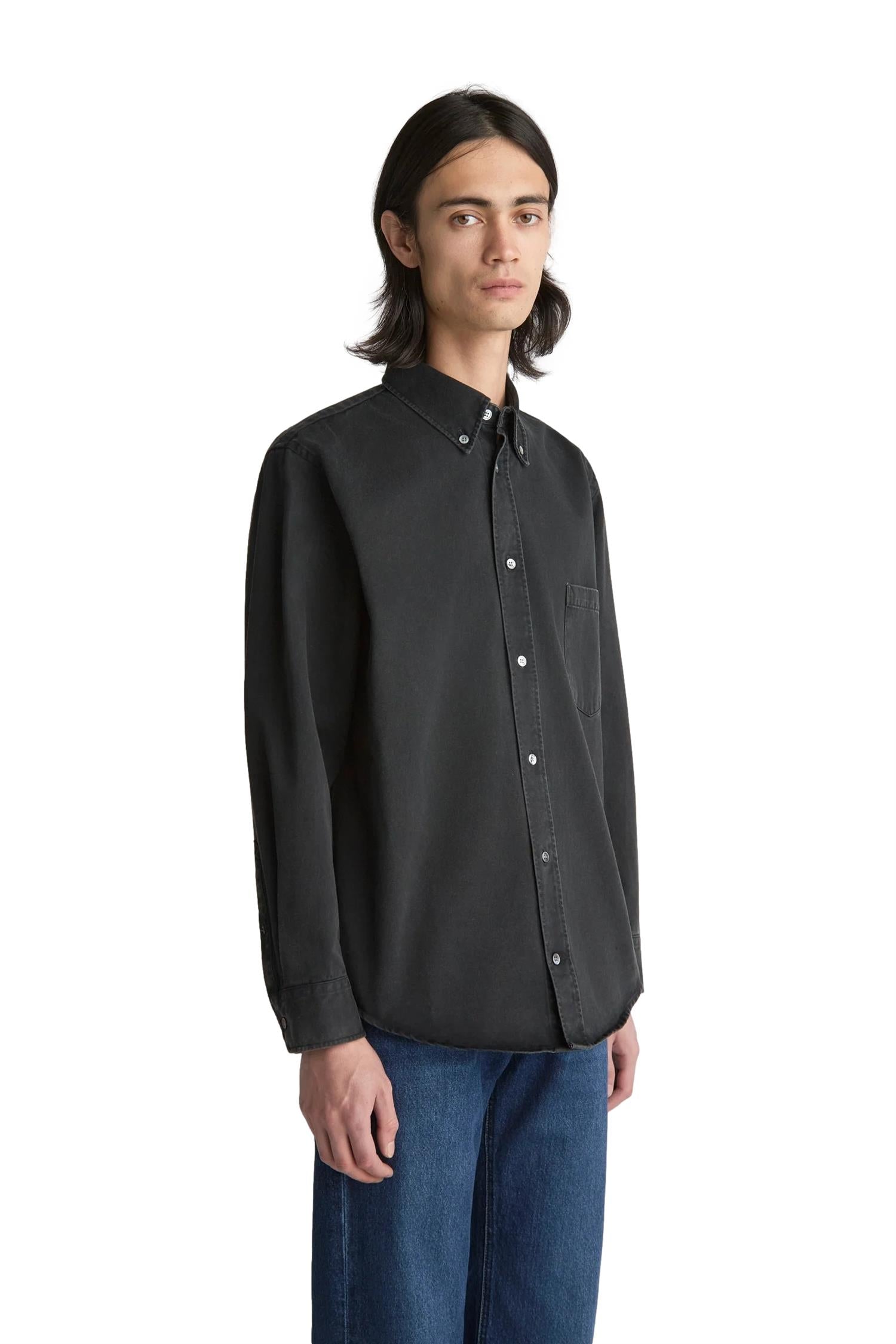 Livid Henrey Skjorte Vasket Sort