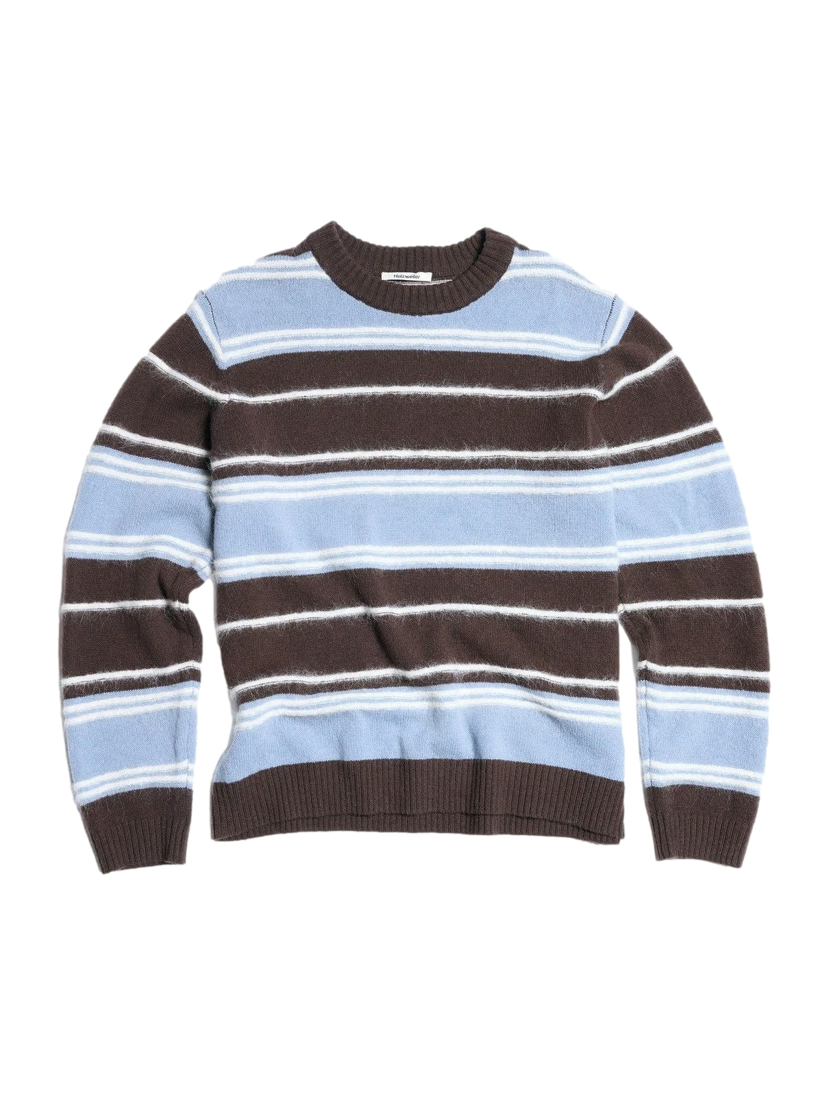 Holzweiler WOOL STRIPE CREW Genser Lyseblå Striper - modostore.no