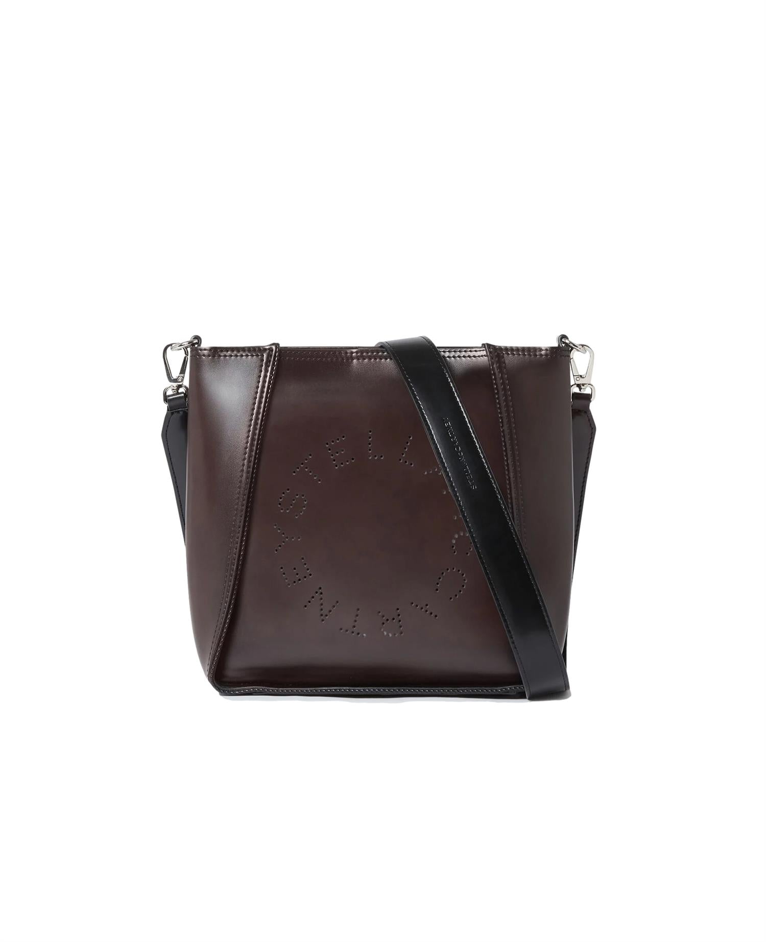 Stella McCartney Logo Crossbody Bag Brushed Veske Mørkebrun - modostore.no