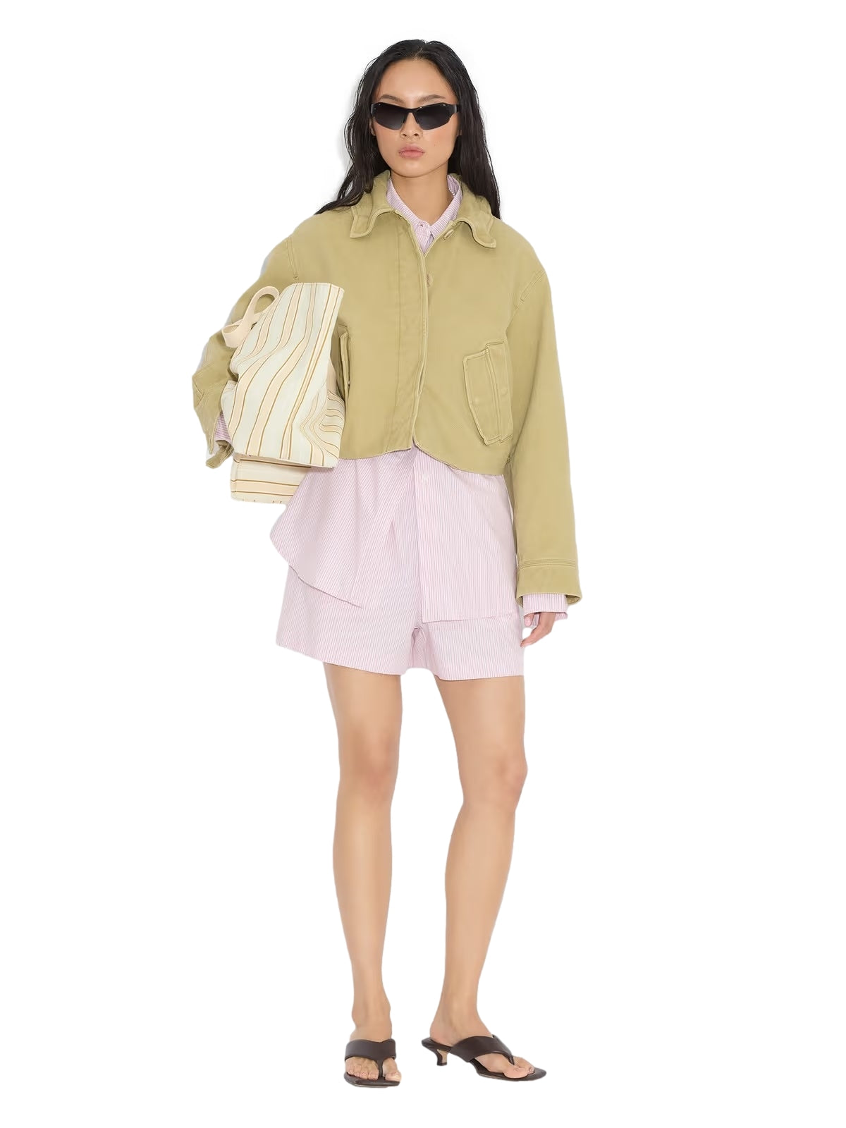 Holzweiler Loose Stripe Shirt Skjorte Lyserosa - modostore.no