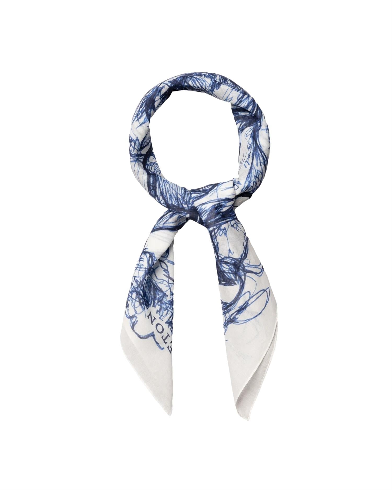 Eton Fine Foliage Cotton Bandana Skjerf Hvit Mønster - modostore.no