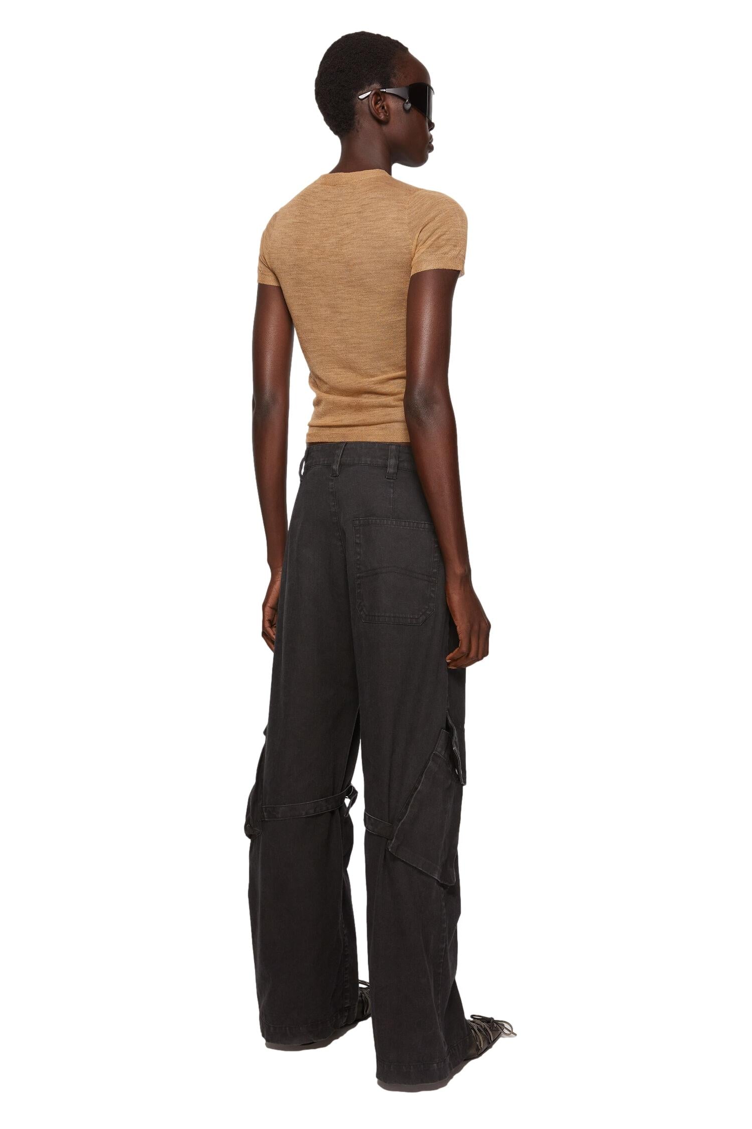 Acne Cargo Trousers Cargobukser Vasket Sort - modostore.no