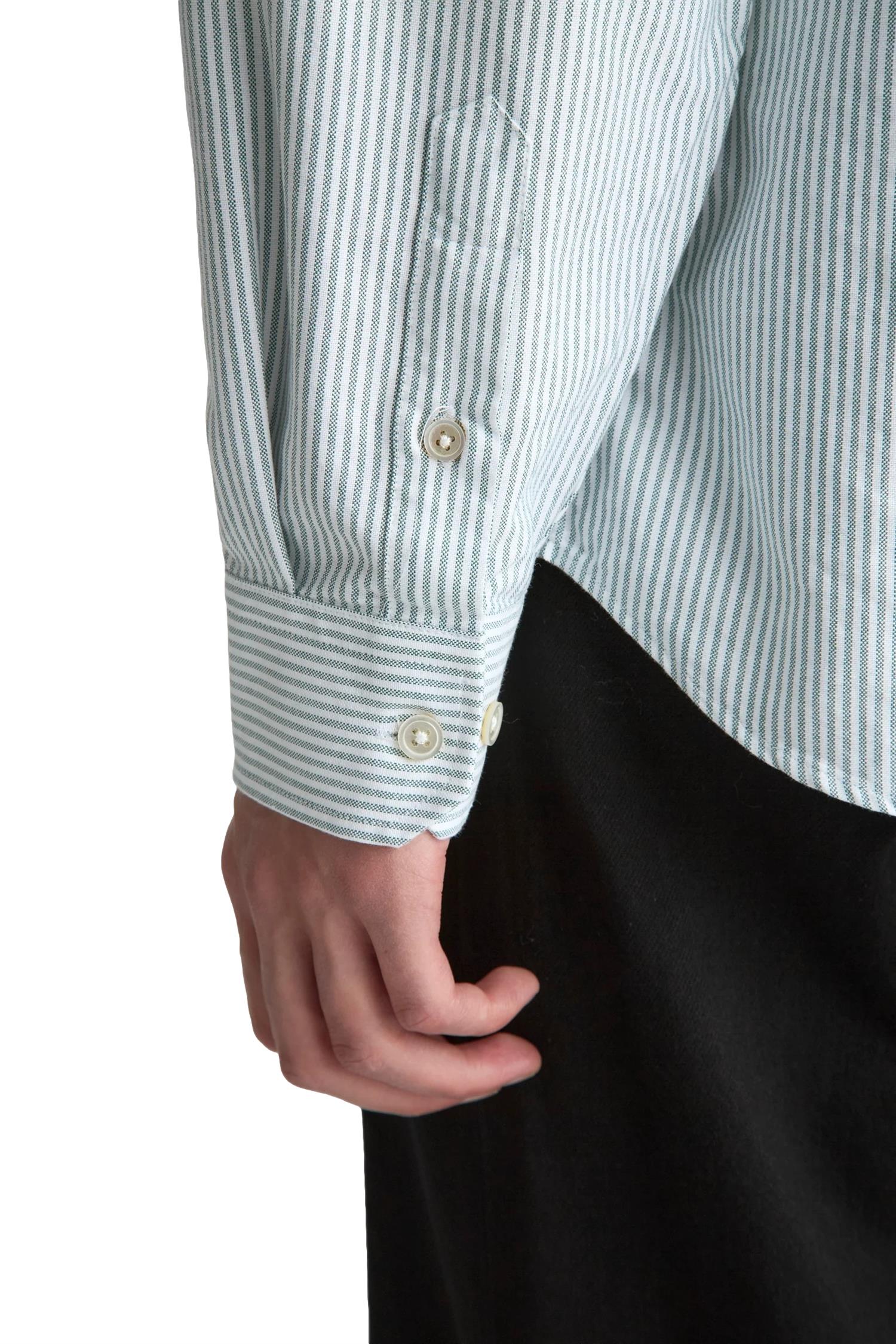 Livid Initial Green Candystripe Skjorte Hvit Og Grønn - modostore.no