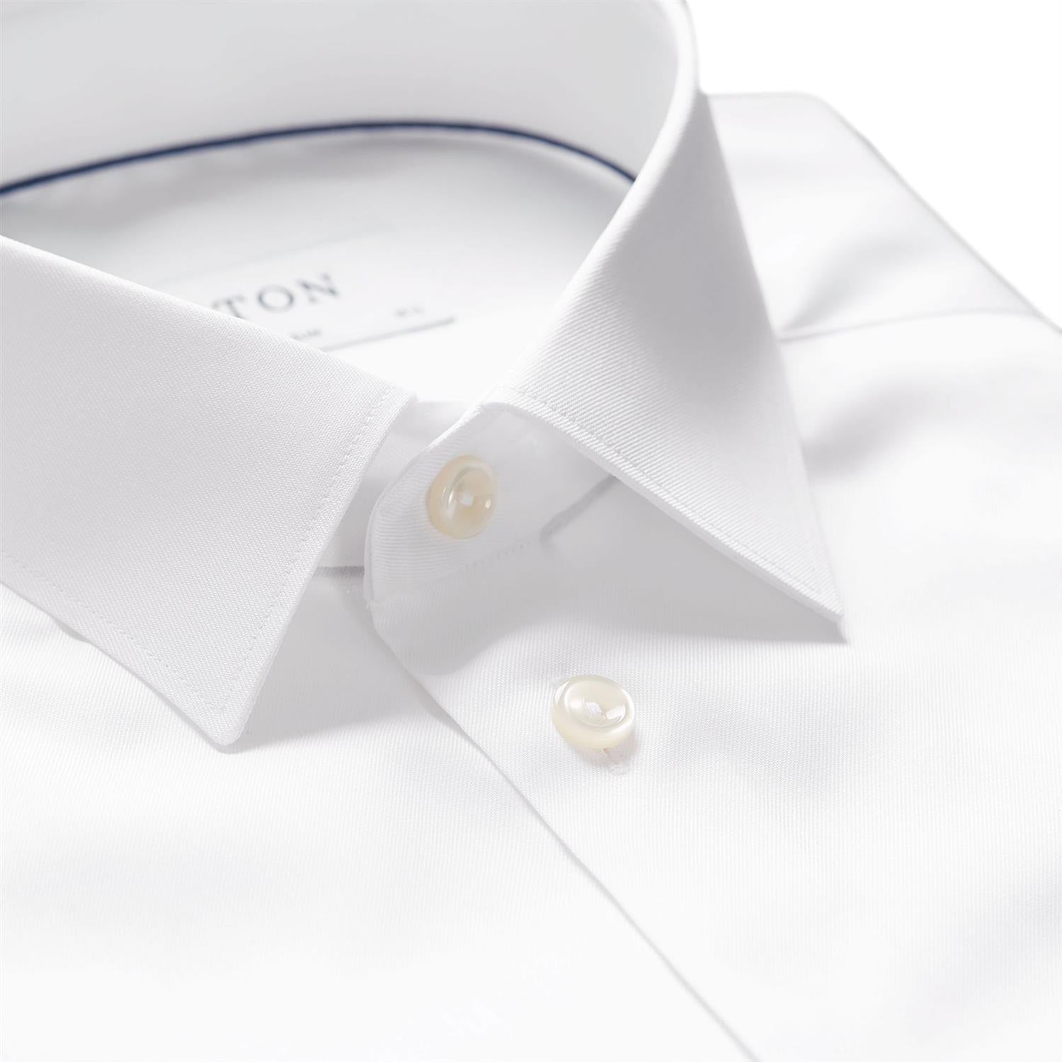 Eton 3000 Super Slim White Signature Twill Shirt Skjorte Hvit - modostore.no