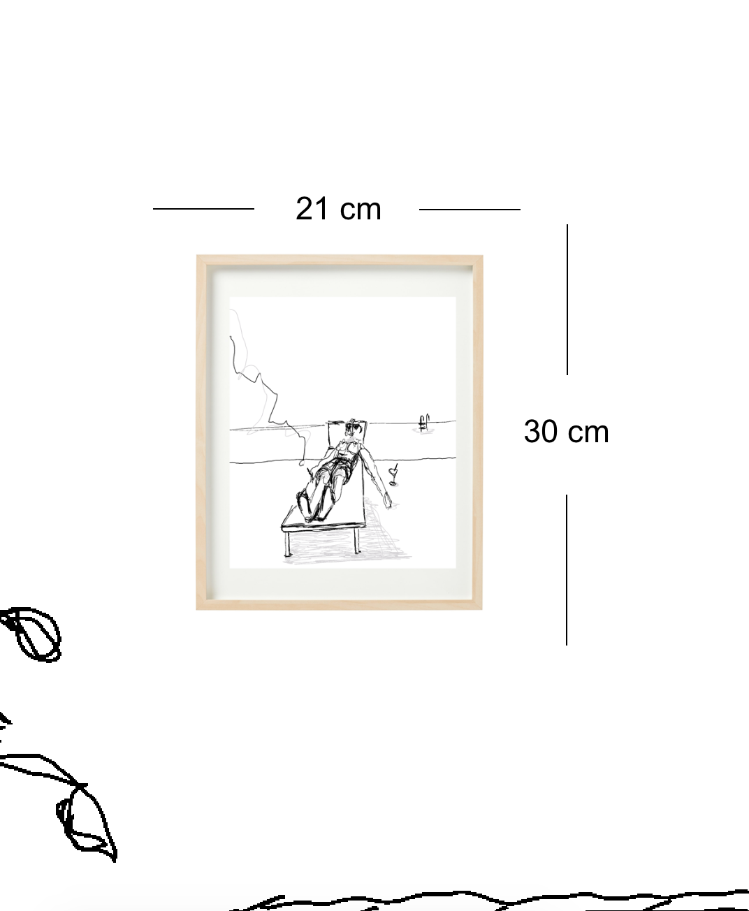 Ole-Kristian Joki Haukeberg kunstverk av solseng i A4-format, fargerik og detaljert kunstillustrasjon.