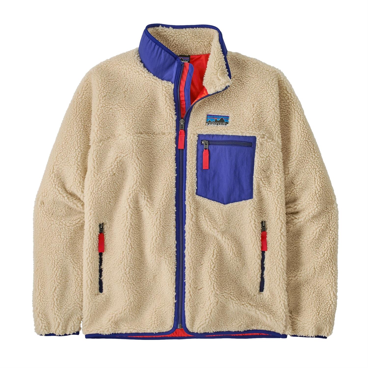 Patagonia M Classic Retro-X Jkt Jakke Beige Og Blå