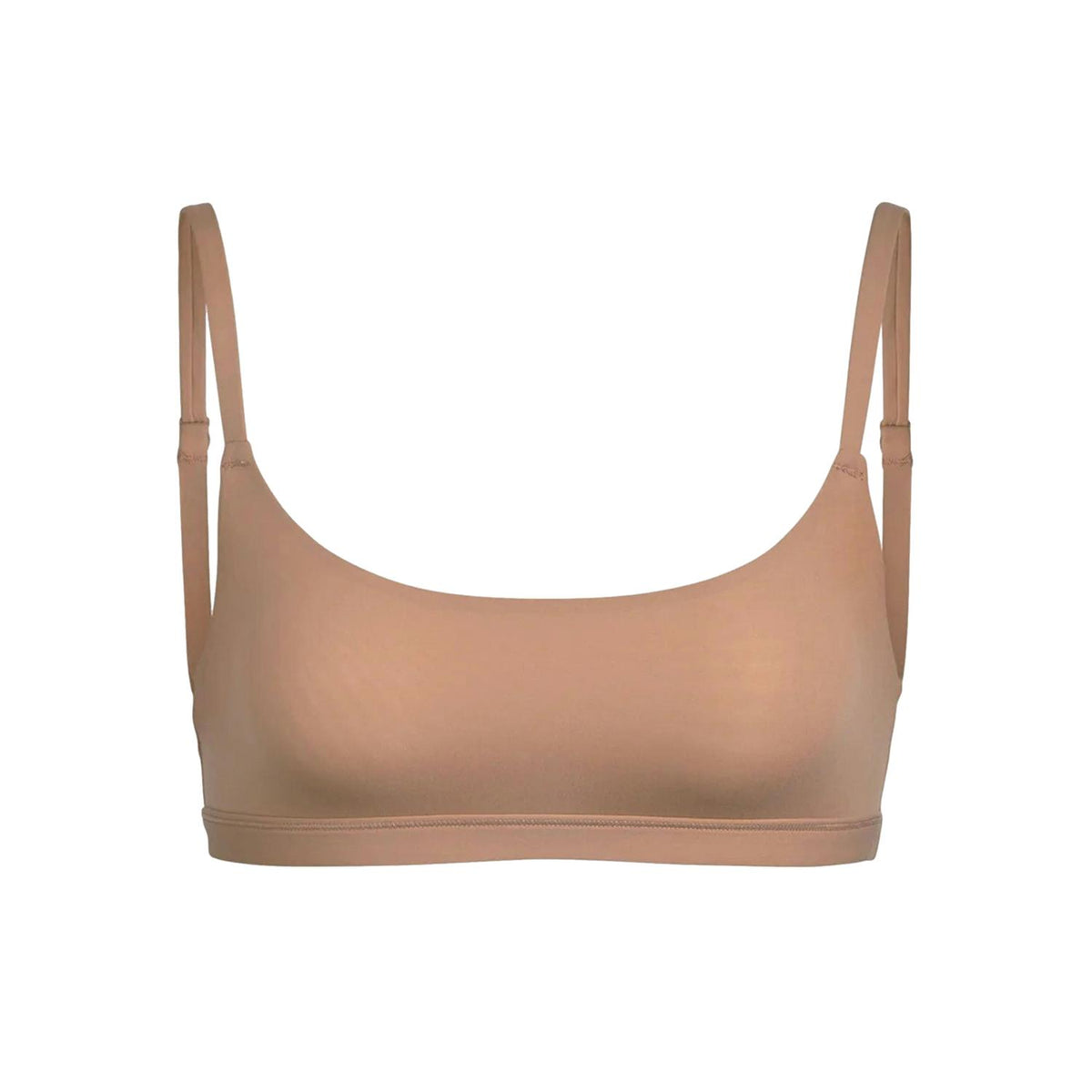 SKIMS Fits Everybody Scoop Bralette i brun/beige, komfortabelt undertøy med mykt stoff og skålformet design.
