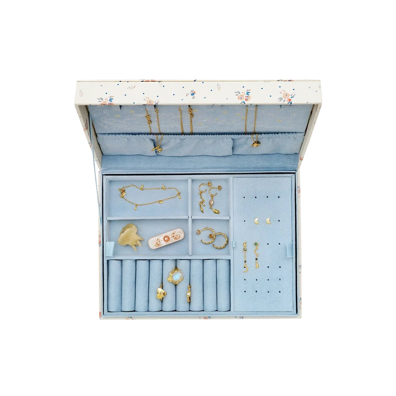Maanesten Margaret Jewelry Box Smykkeskrin Beige Og Blå