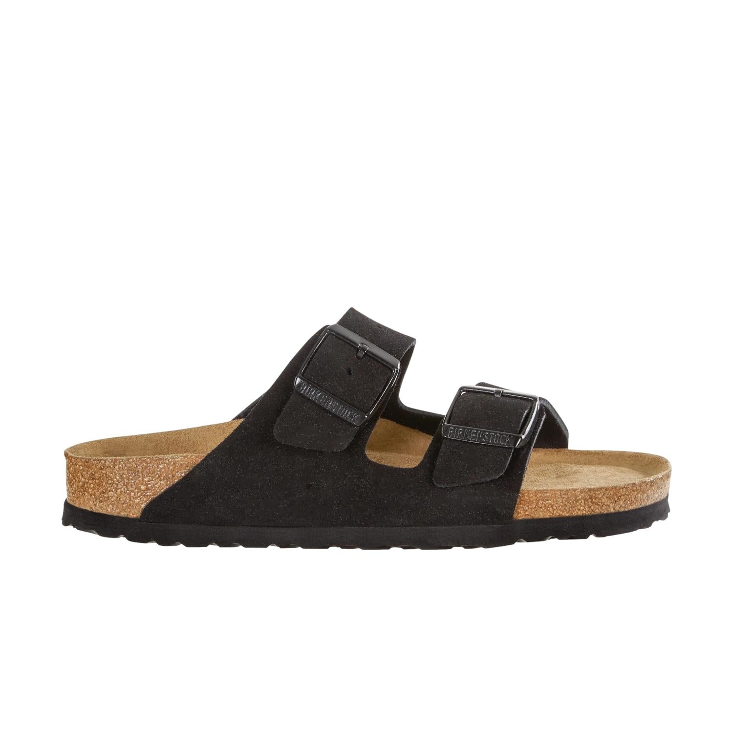 Birkenstock Arizona Suede Leather Narrow Sko Sort - modostore.no