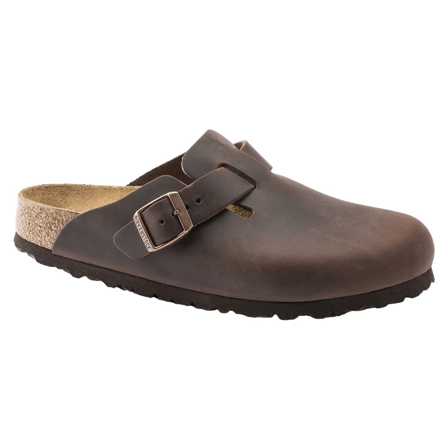 靴 BIRKENSTOCK BOSTON Birkenstock Boston Natural Leather Narrow Oiled Habana Sko Mørkebrun