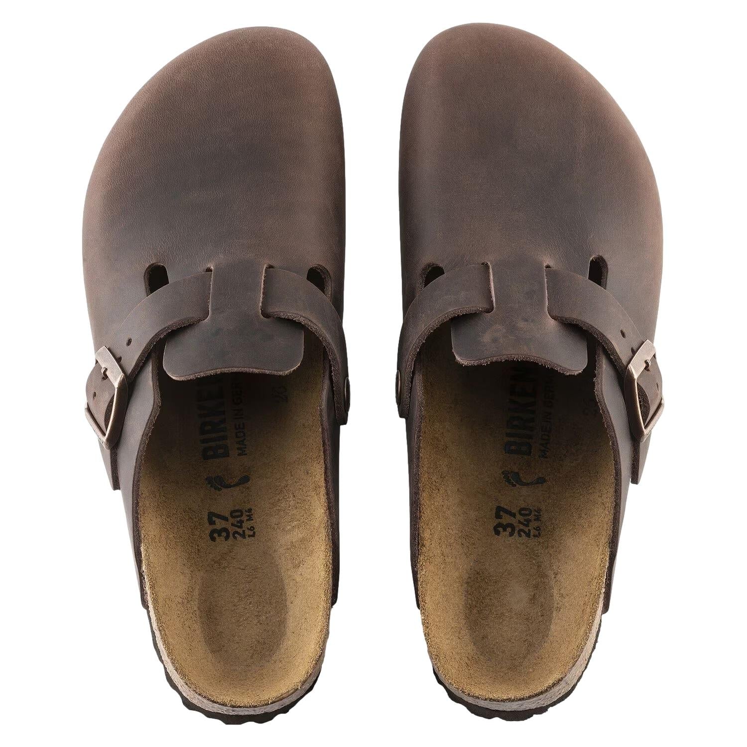 Birkenstock Boston Natural Leather Narrow Oiled Habana Sko Mørkebrun