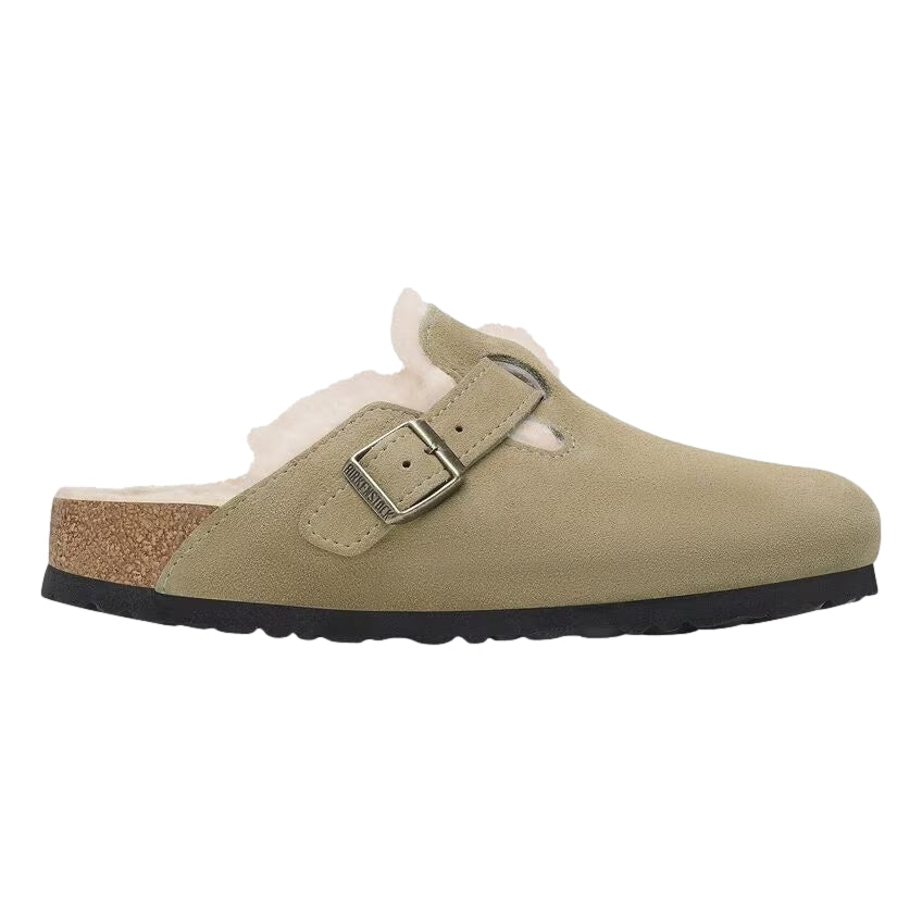 Birkenstock Boston Shearling Narrow Taupe Sko Beige - modostore.no