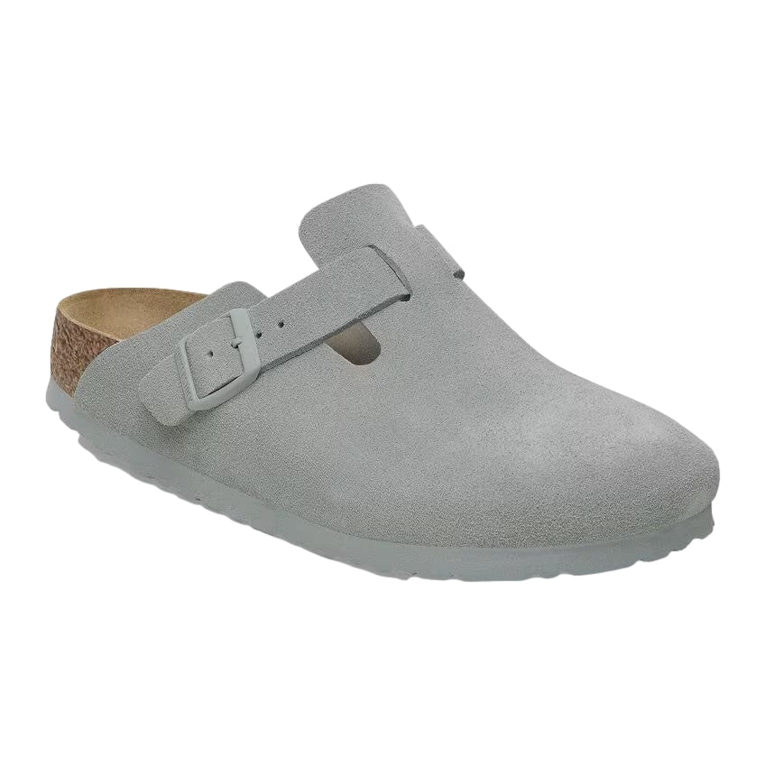 Birkenstock Boston Suede Narrow Pure Sage Sko Gråblå - modostore.no