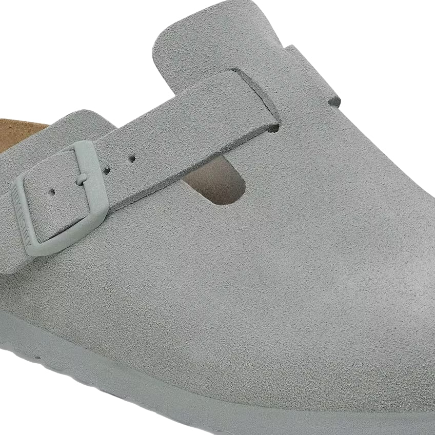 Birkenstock Boston Suede Narrow Pure Sage Sko Gråblå - modostore.no