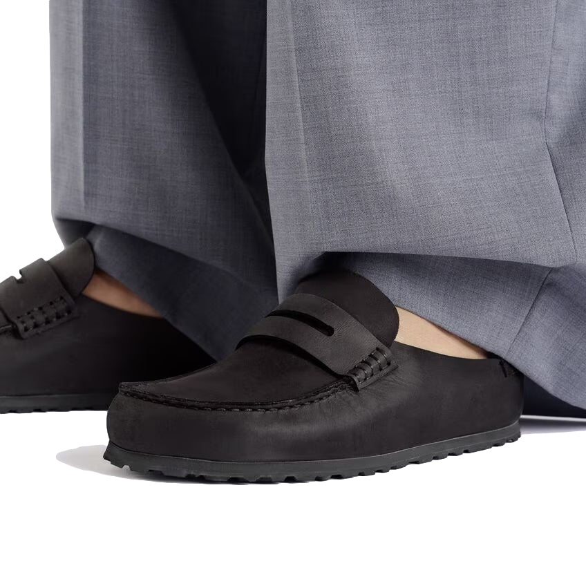 Birkenstock Naples Wrapped Regular Oiled Leather Black Sko Sort - modostore.no