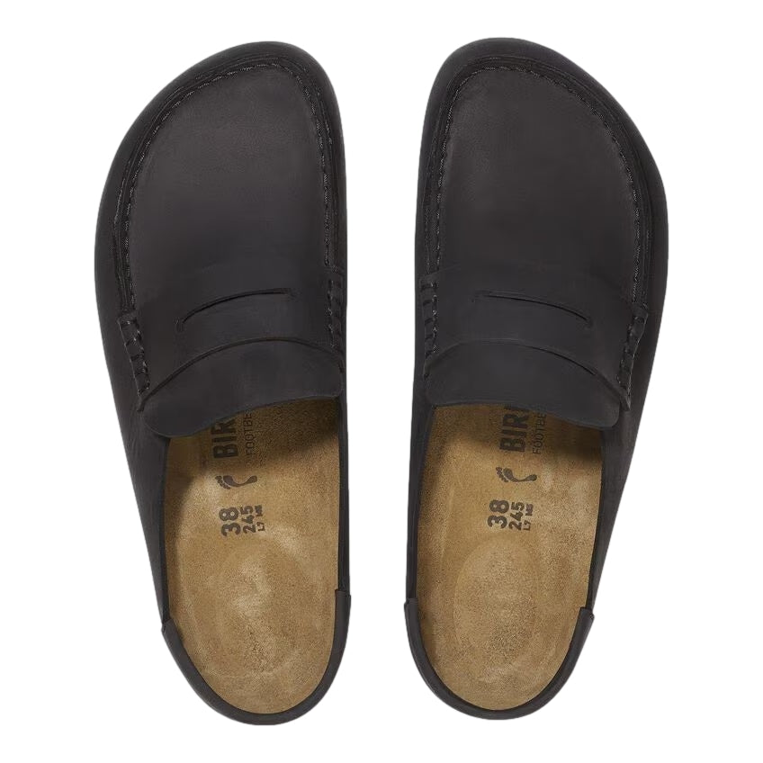 Birkenstock Naples Wrapped Regular Oiled Leather Black Sko Sort - modostore.no