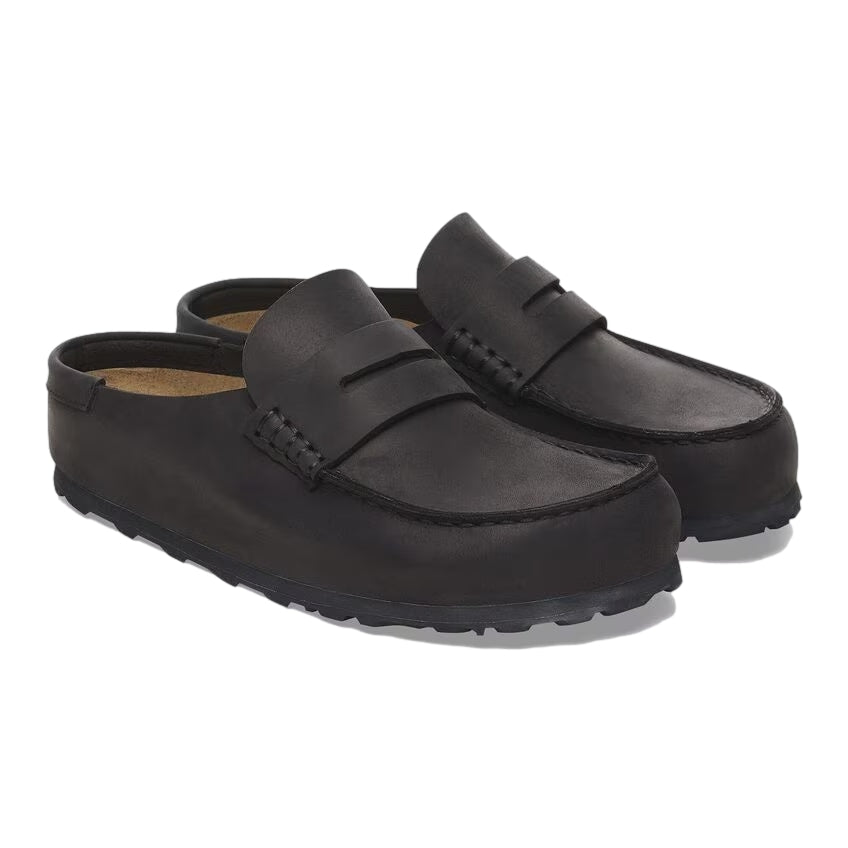Birkenstock Naples Wrapped Regular Oiled Leather Black Sko Sort - modostore.no