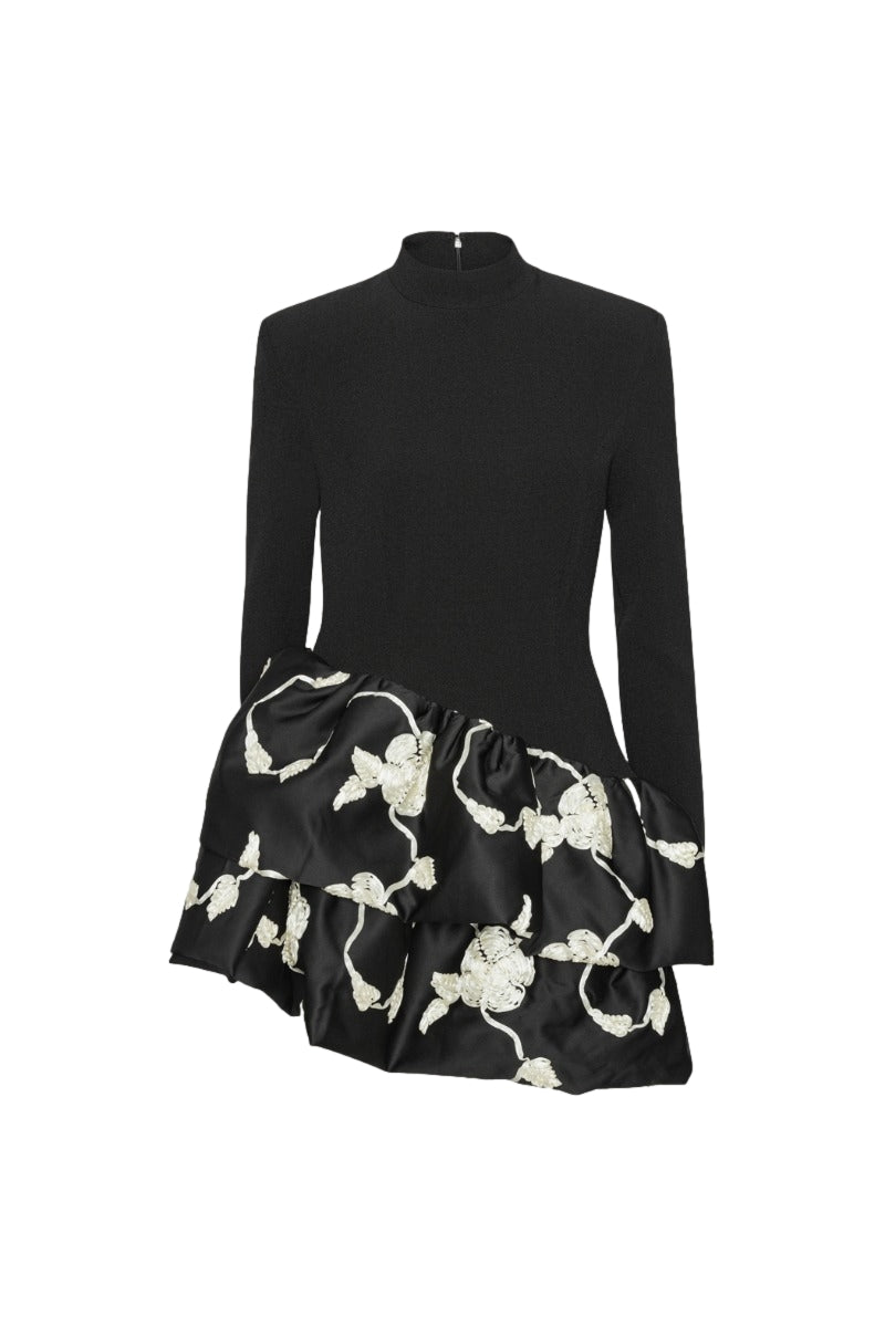 ROTATE 3D Flower Bubble Dress Kjole Sort Og Hvit