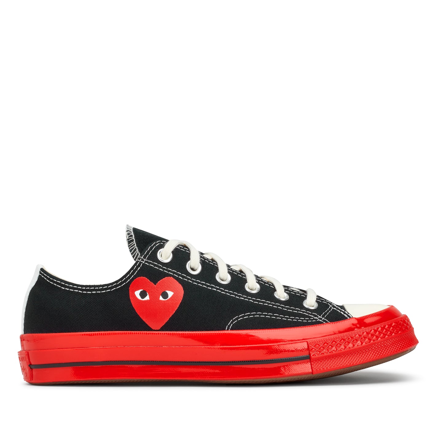 Comme des Garcons Play x Converse CDG Red Sole Chuck 70 Low Top Black Sko Sort - modostore.no