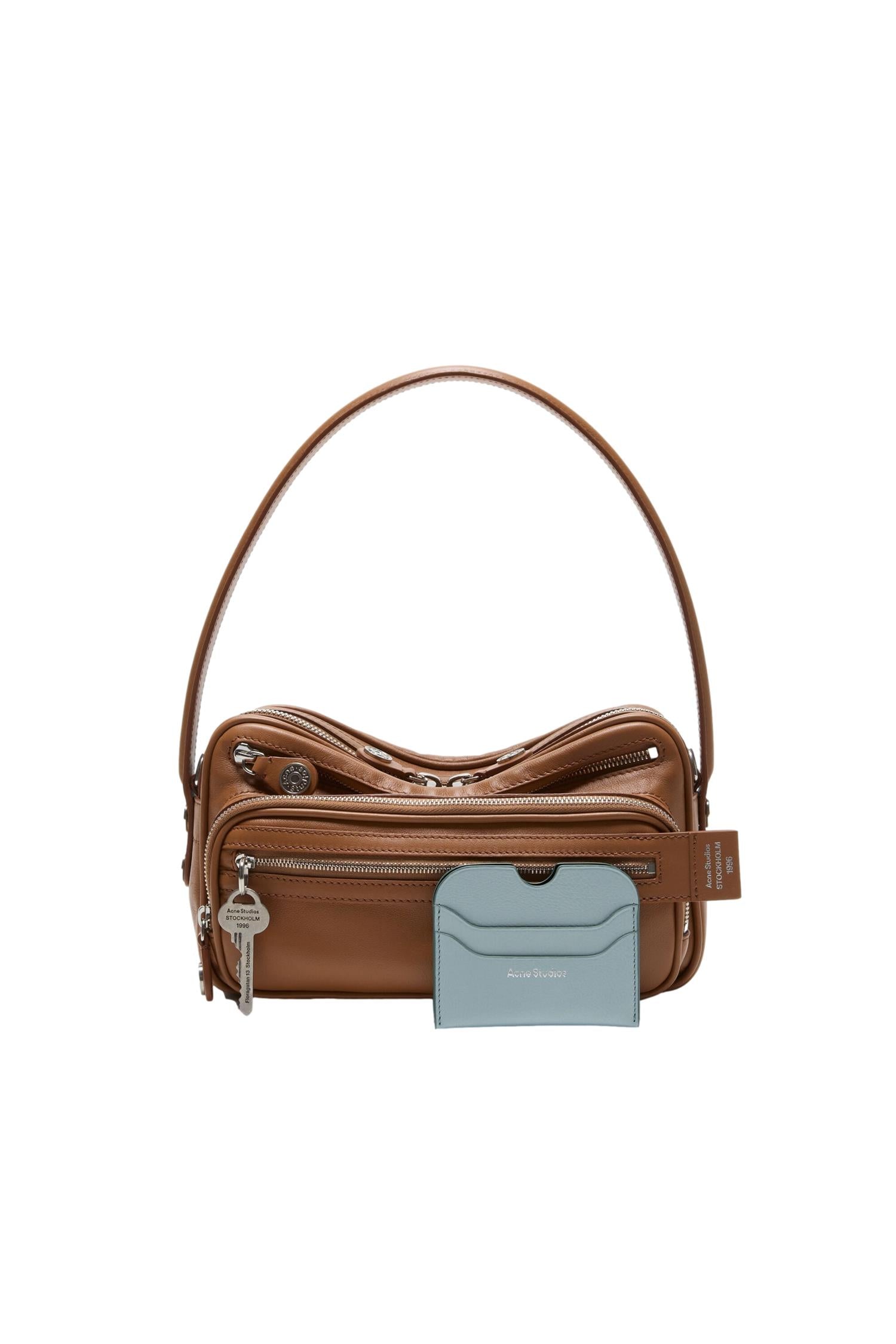 Acne Leather card holder Lommebok Lyseblå