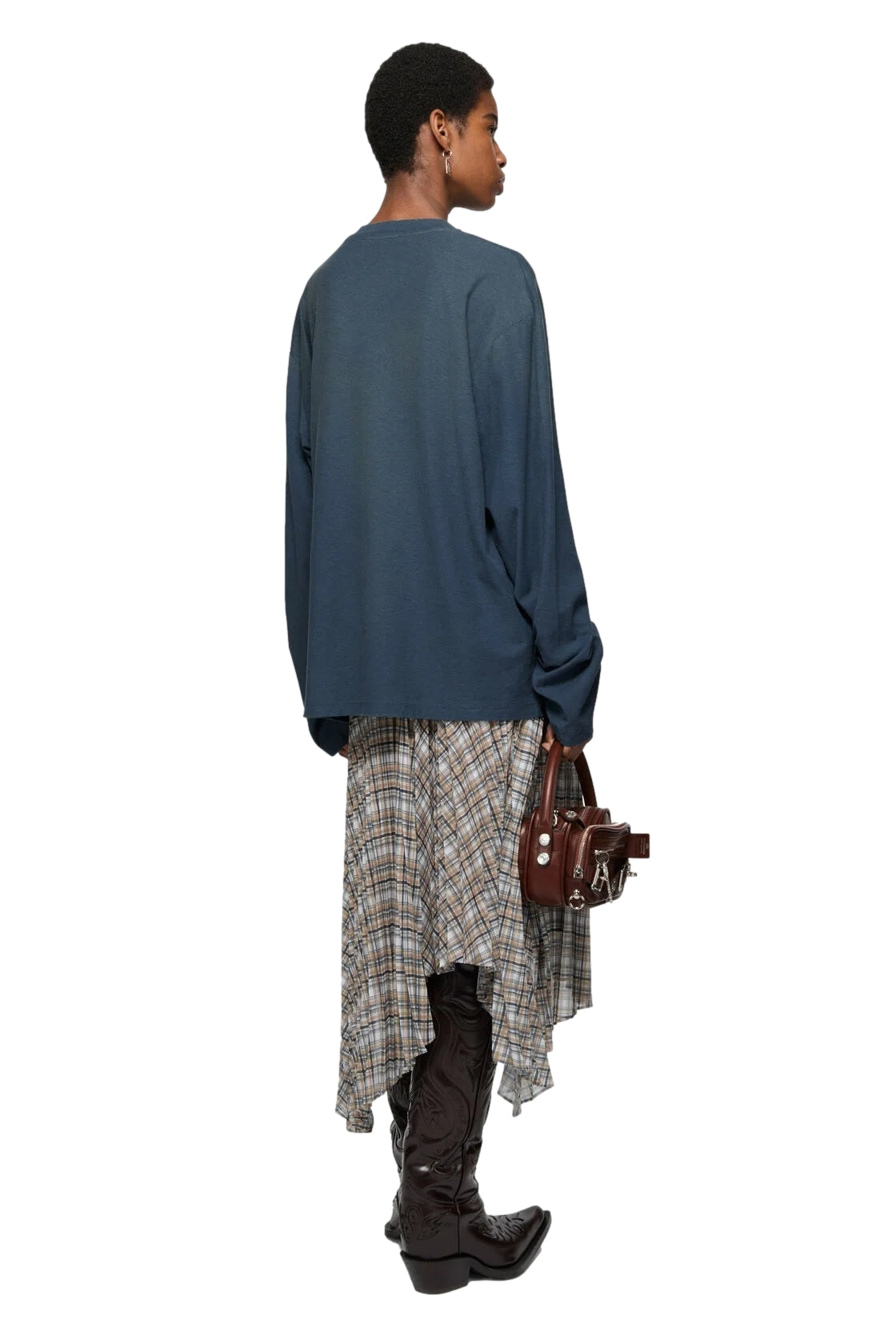 Acne Logo T-shirt LS - Relaxed fit Longsleeve Mørkeblå - modostore.no