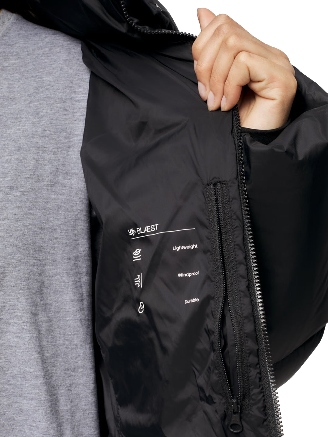 Blæst Aura Lightweight Down Coat Black Jakke Sort