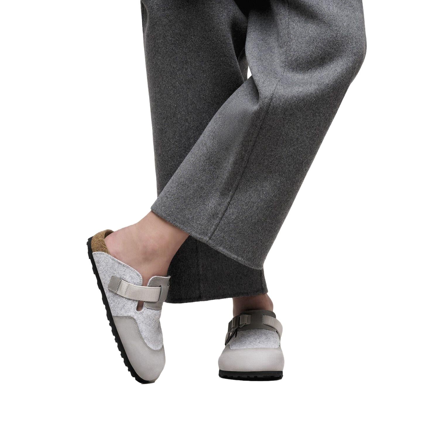 Birkenstock Boston Nova Sko Lys Grå Melert - modostore.no