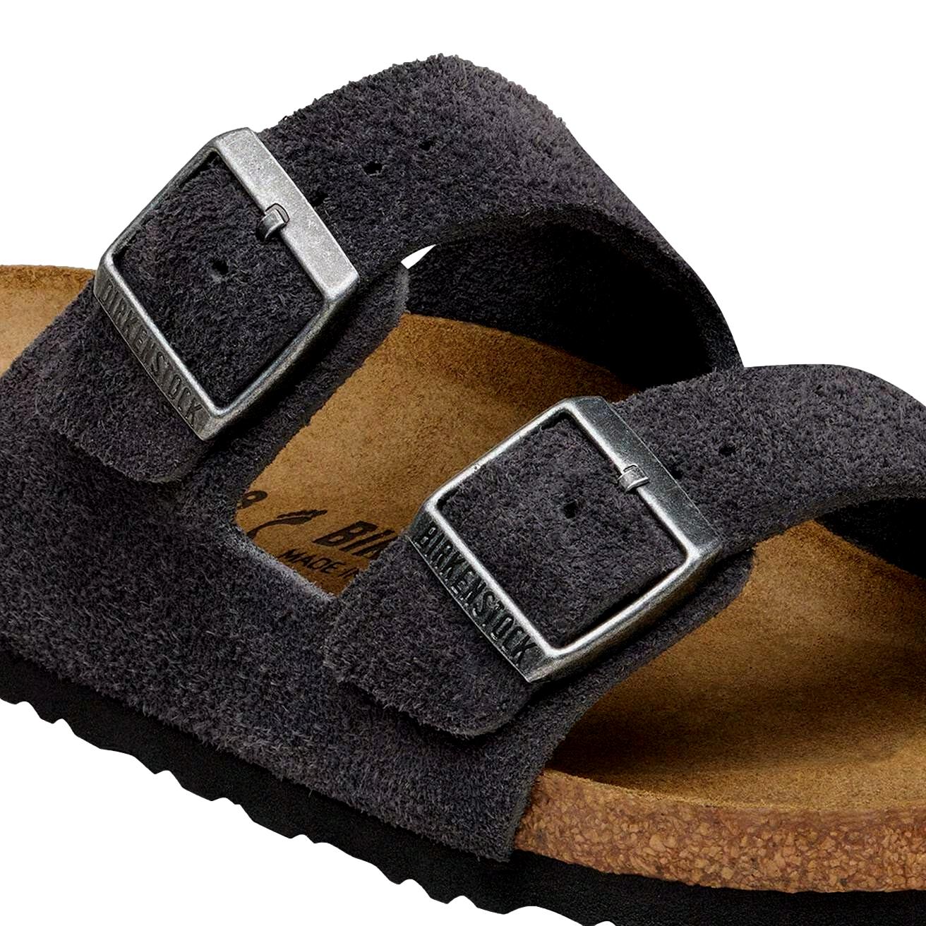 Birkenstock Arizona Suede Narrow Charcoal Sko Grå - modostore.no
