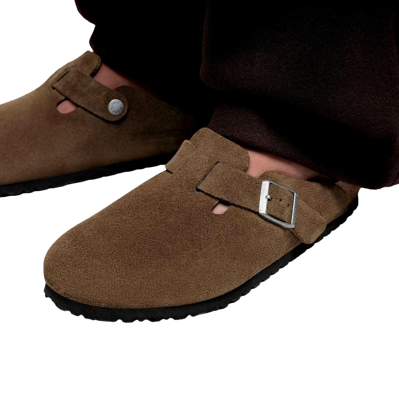Birkenstock Boston SFB Suede Regular Dark Tea Tonal Sko Lysebrun - modostore.no