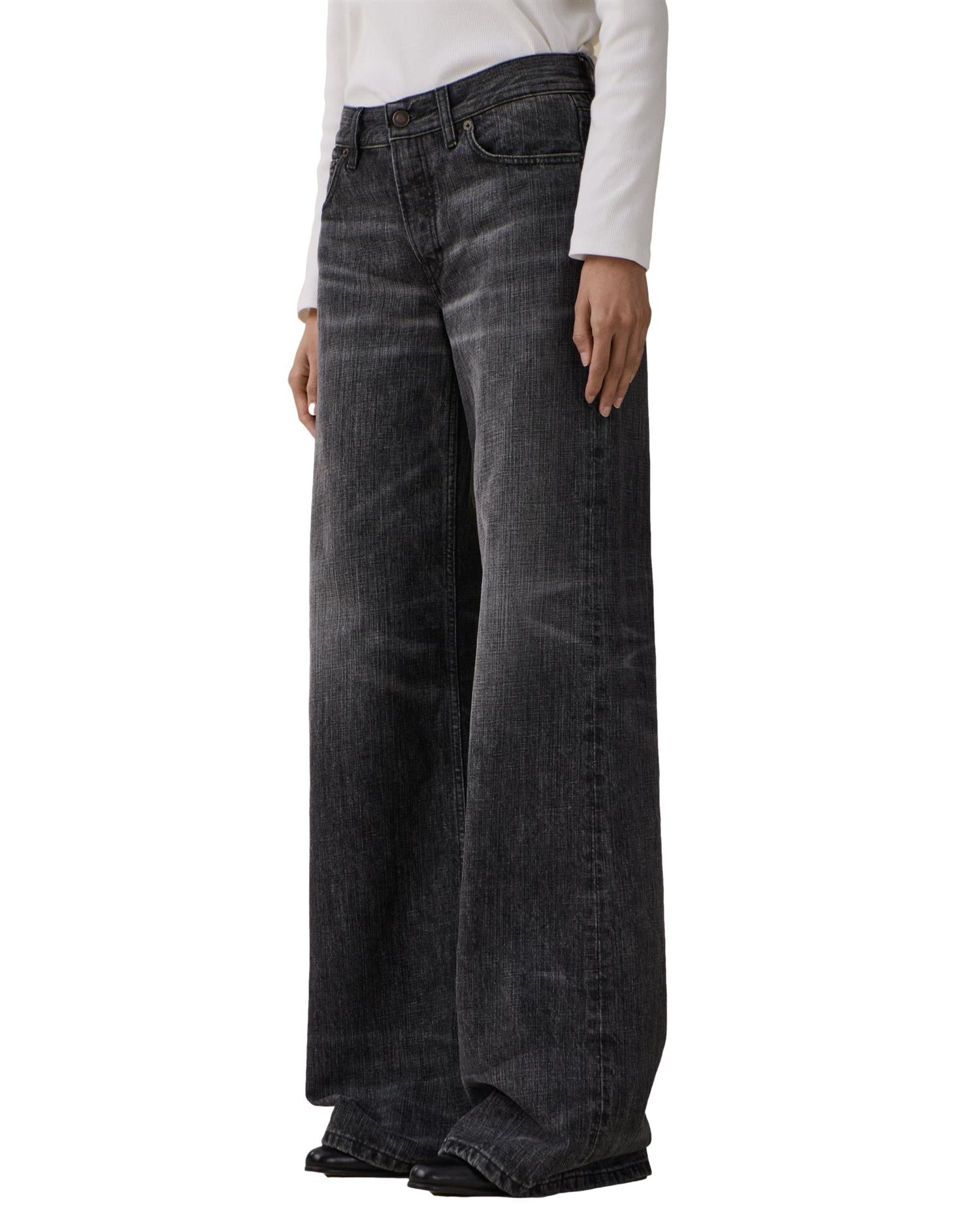 Jeanerica Kyoto Black Righe Jeans Vasket Sort