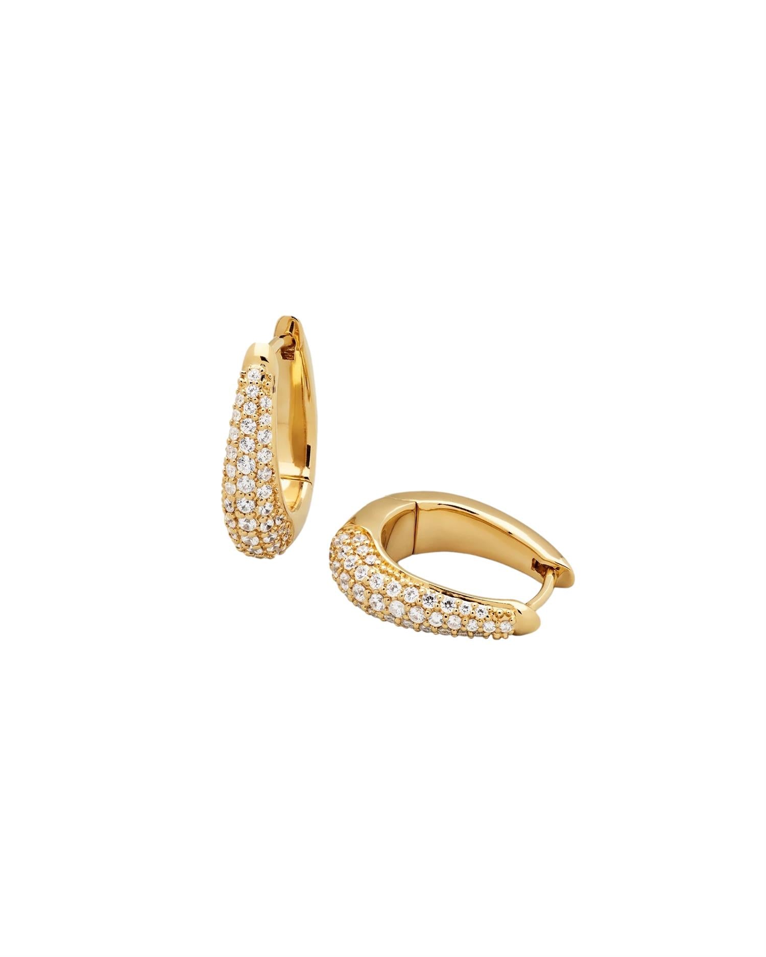 Tom Wood Jewellery Liz Hoop Pave Gold Øredobber Gull - modostore.no