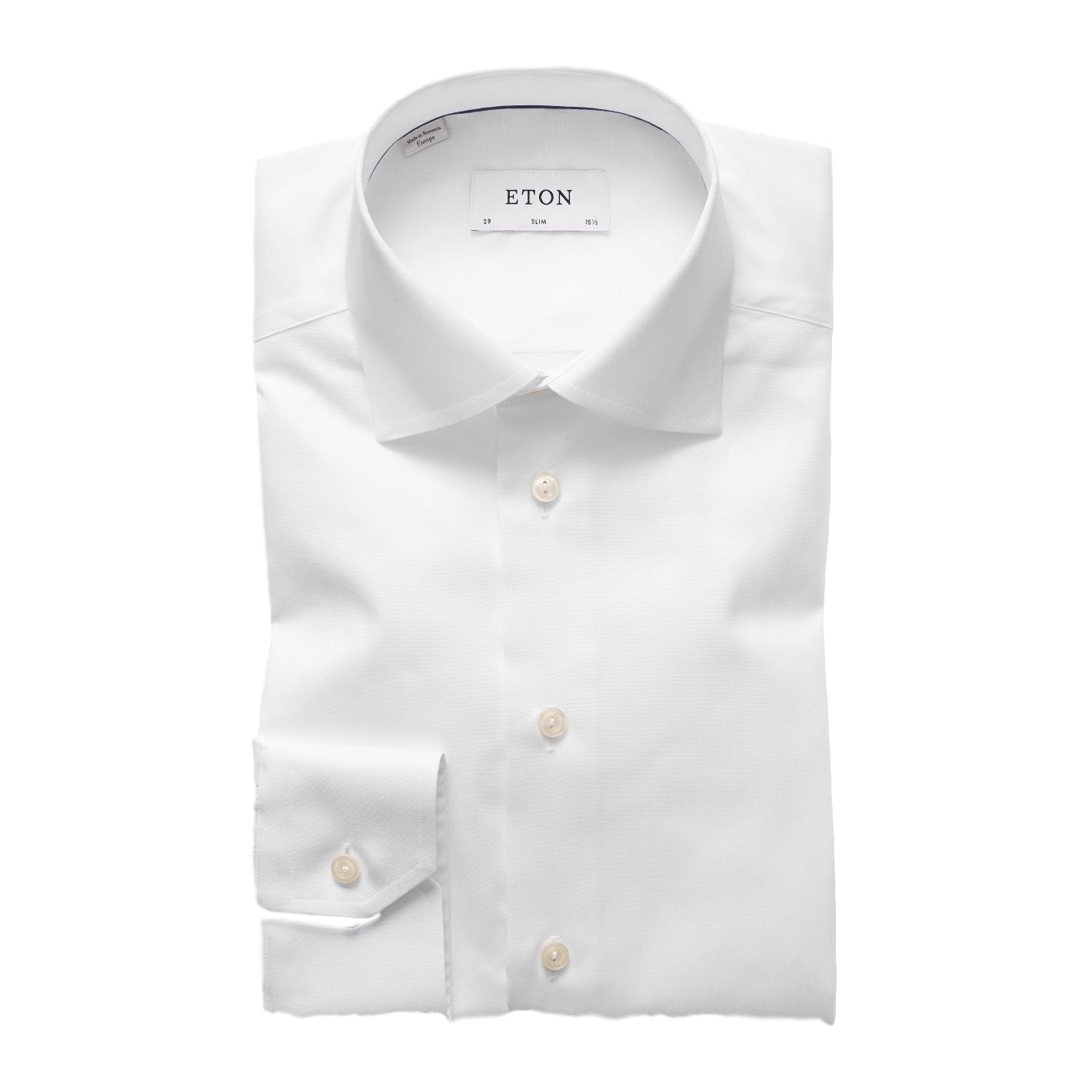 Eton 3000 Slim White Signature Twill Shirt Skjorte Hvit - modostore.no