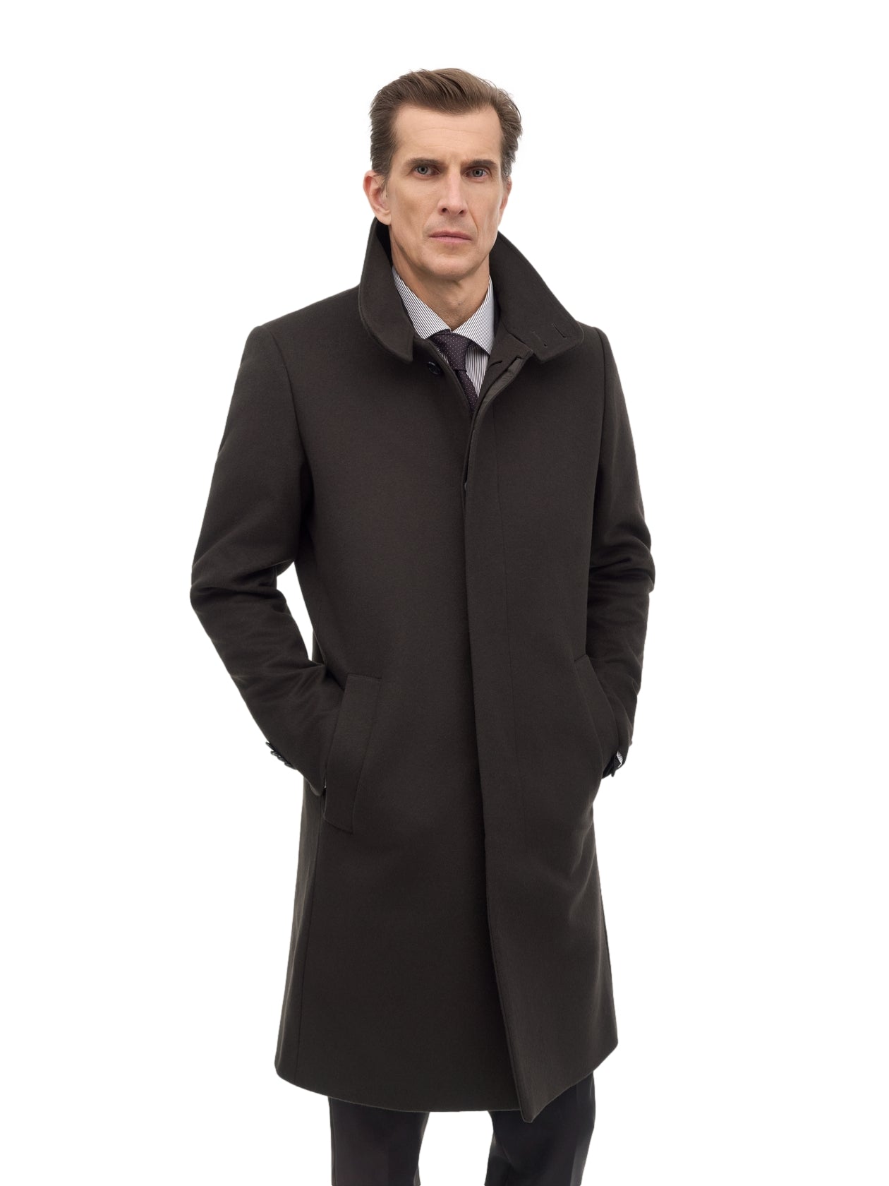 Tiger of Sweden Aleric Funnel Coat Espresso Jakke Brun