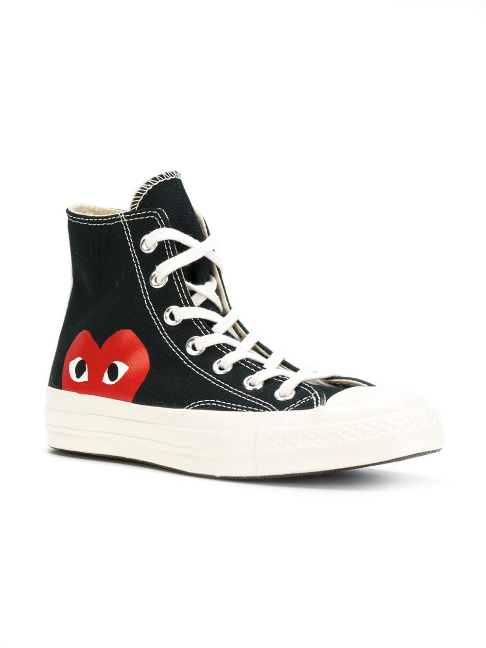 Comme des Garcons Play x Converse CDG BIG HEART HI TOP Black Sko Sort - modostore.no