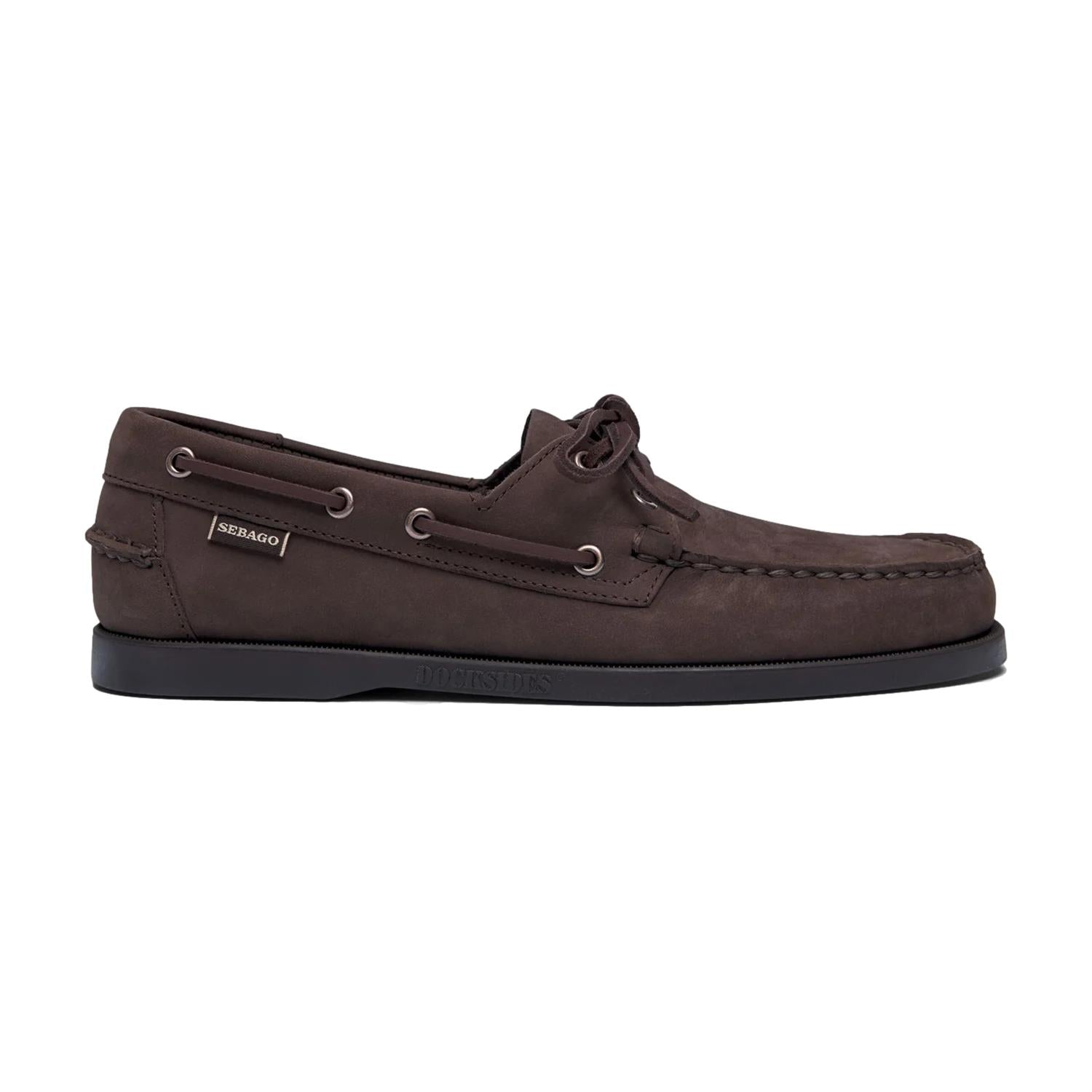 Sebago Docksides Portland Nubuck Total Brown Chocolate Sko Brun - modostore.no