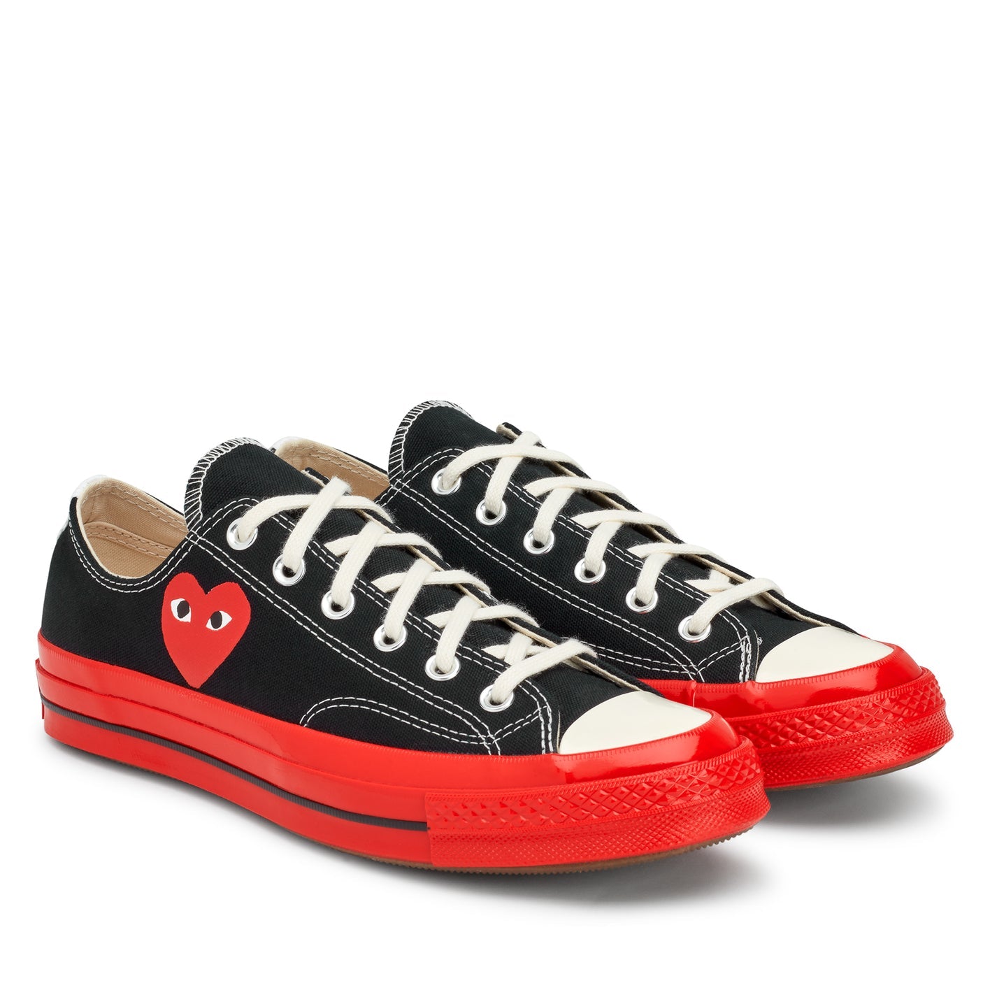 Comme des Garcons Play x Converse CDG Red Sole Chuck 70 Low Top Black Sko Sort - modostore.no