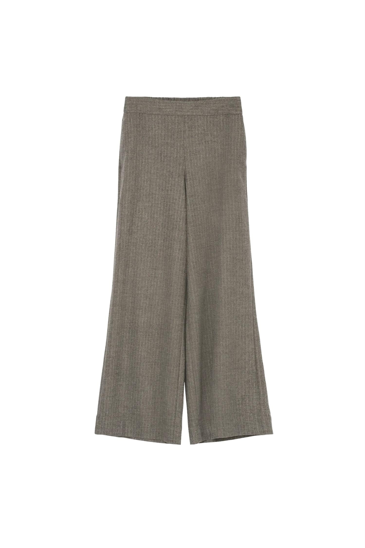 Julie Josephine Mathilde Wool Blend Bukse Gråbrun - modostore.no